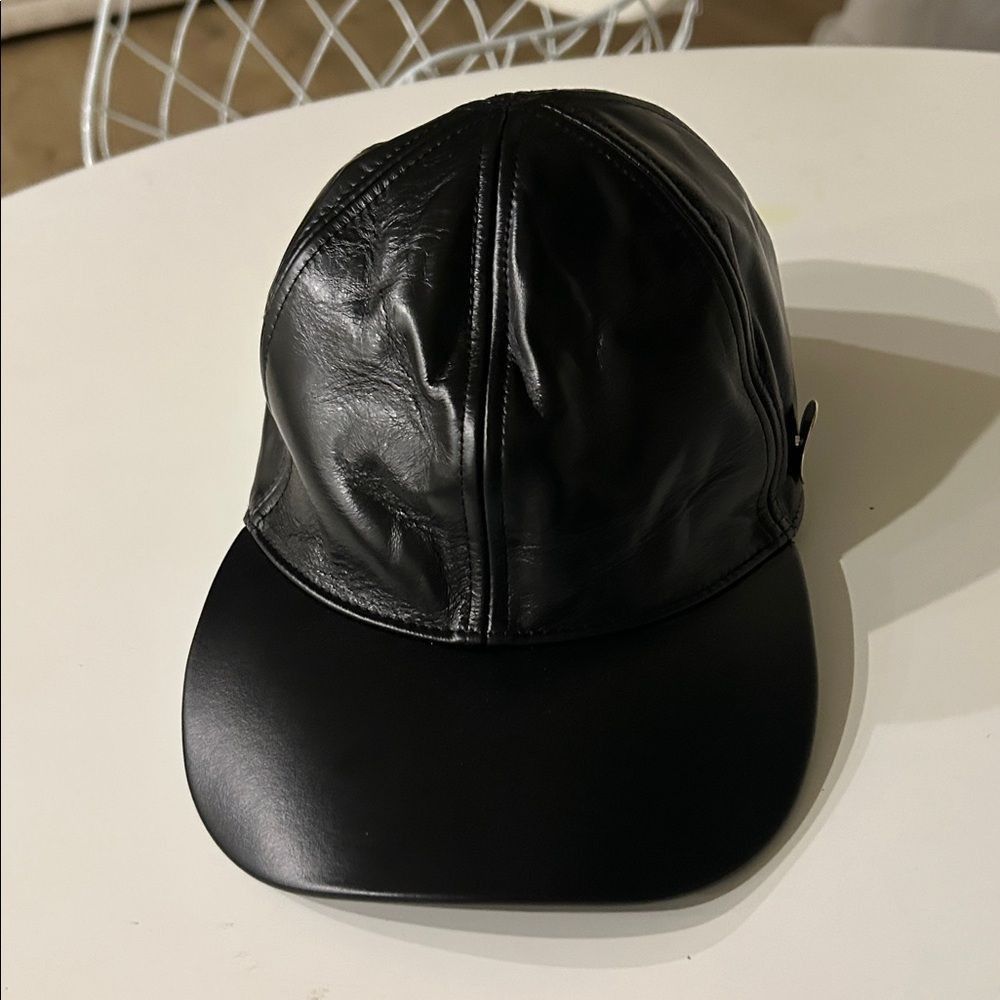 Jil Sander Jil Sander men’s Black Calfskin Cap, Black, Size Small, NWT Size ONE SIZE - 4 Thumbnail