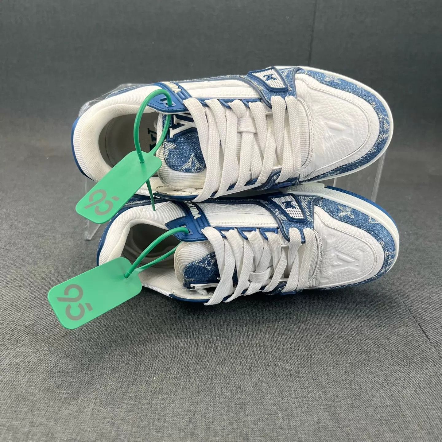 Louis Vuitton LV Trainer White & Blue Denim Size 36 New Size US 5.5 / IT 35.5 - 2 Thumbnail