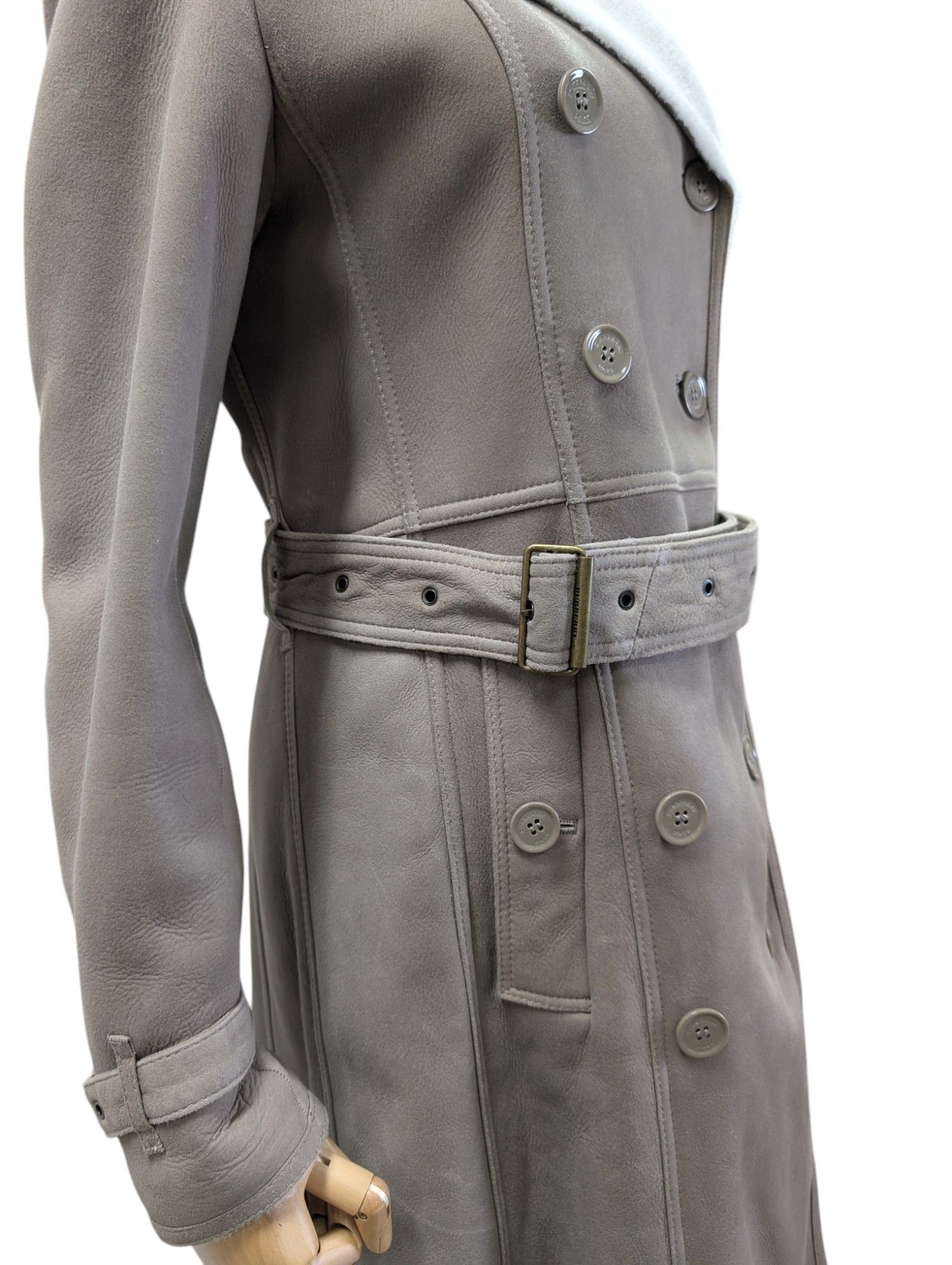 Burberry Taupe Shearling Mid-Length Overcoat Size XS / US 0-2 / IT 36-38 - 10 Thumbnail