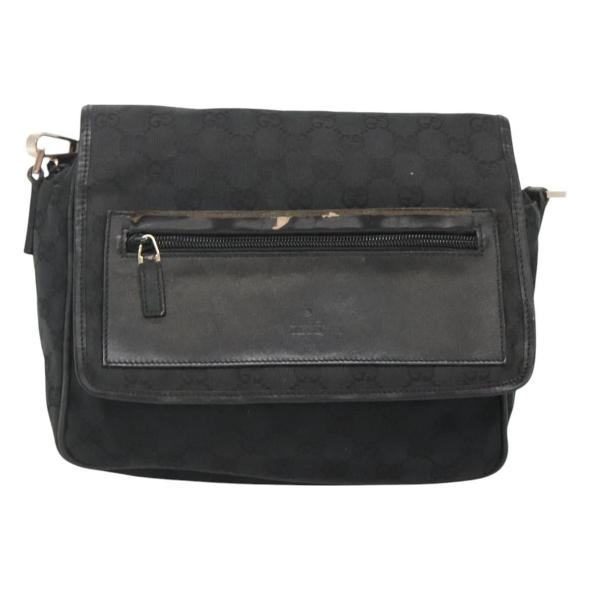 Gucci GUCCI GG Canvas Shoulder Bag Black Gold 019 019 Size ONE SIZE - 2 Thumbnail