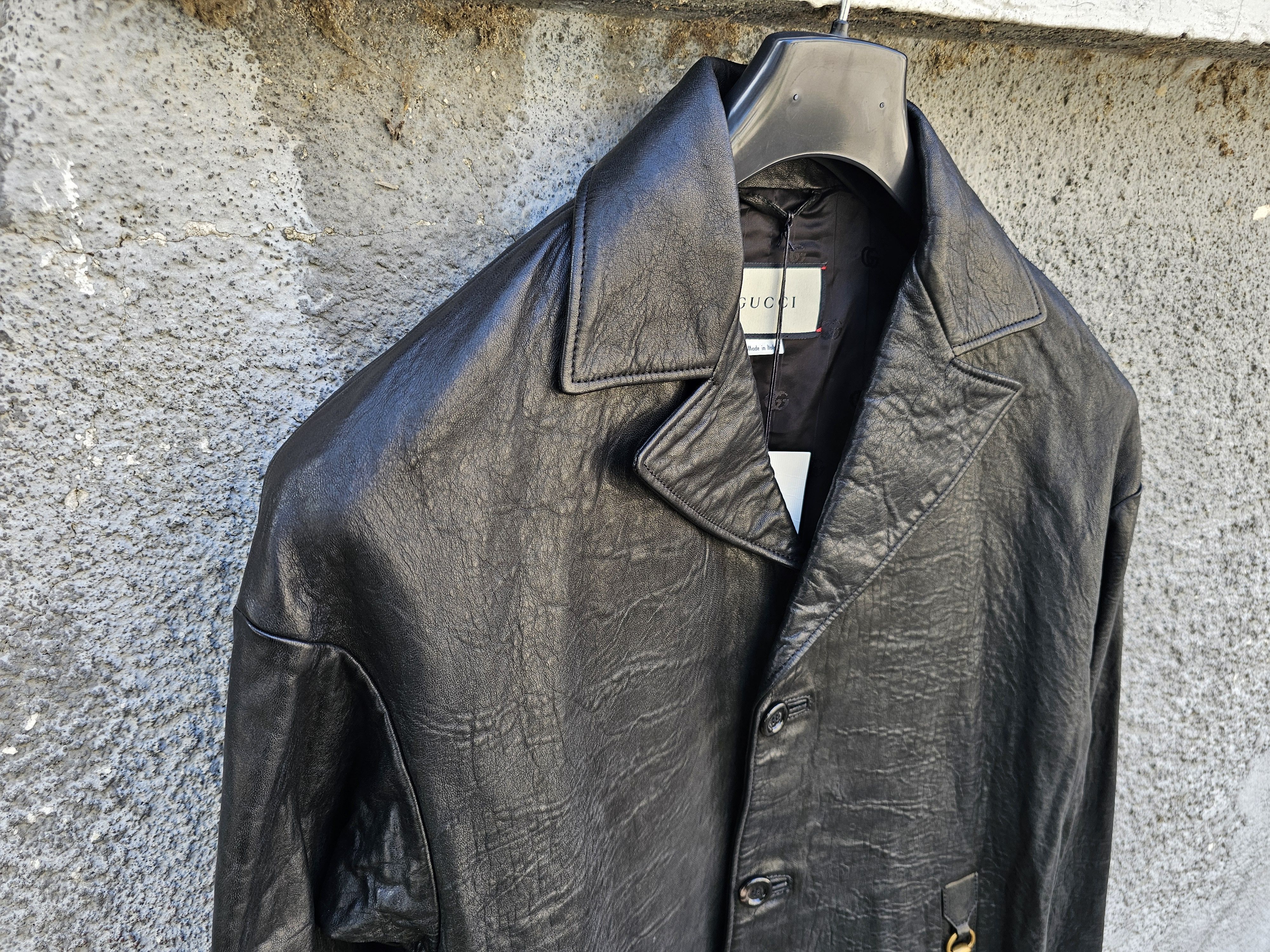 Gucci $3450 GUCCI Black Horsebit Lambskin Leather Men's Jacket Size US S / EU 44-46 / 1 - 7 Thumbnail