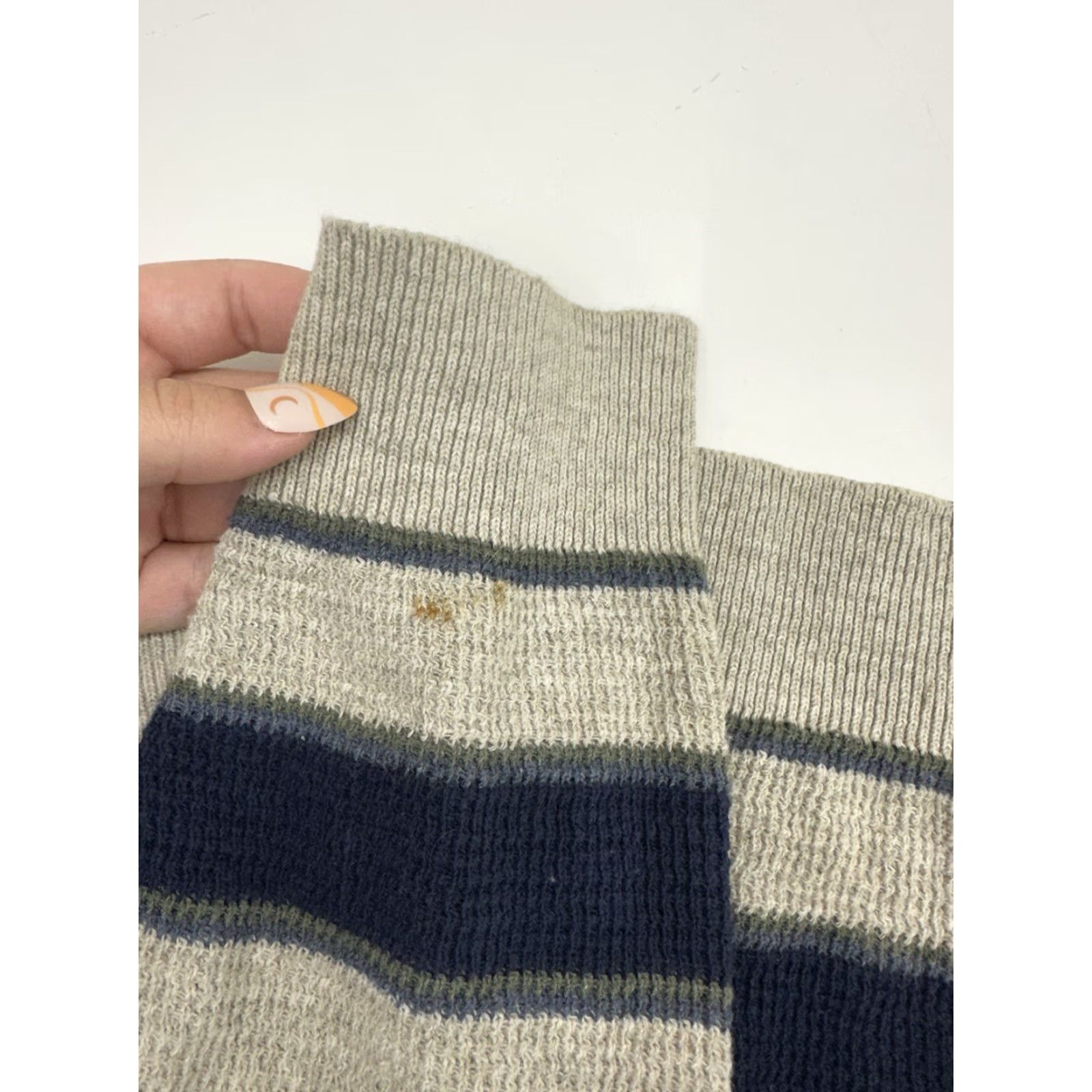 Vintage Susquehanna Trail Outfitters Mens Sweater Striped Knit Long Sleeve Large Beige Crew Neck Pullover Casual Business Travel 90s Classic Outdoor Mens Size US L / EU 52-54 / 3 - 4 Thumbnail