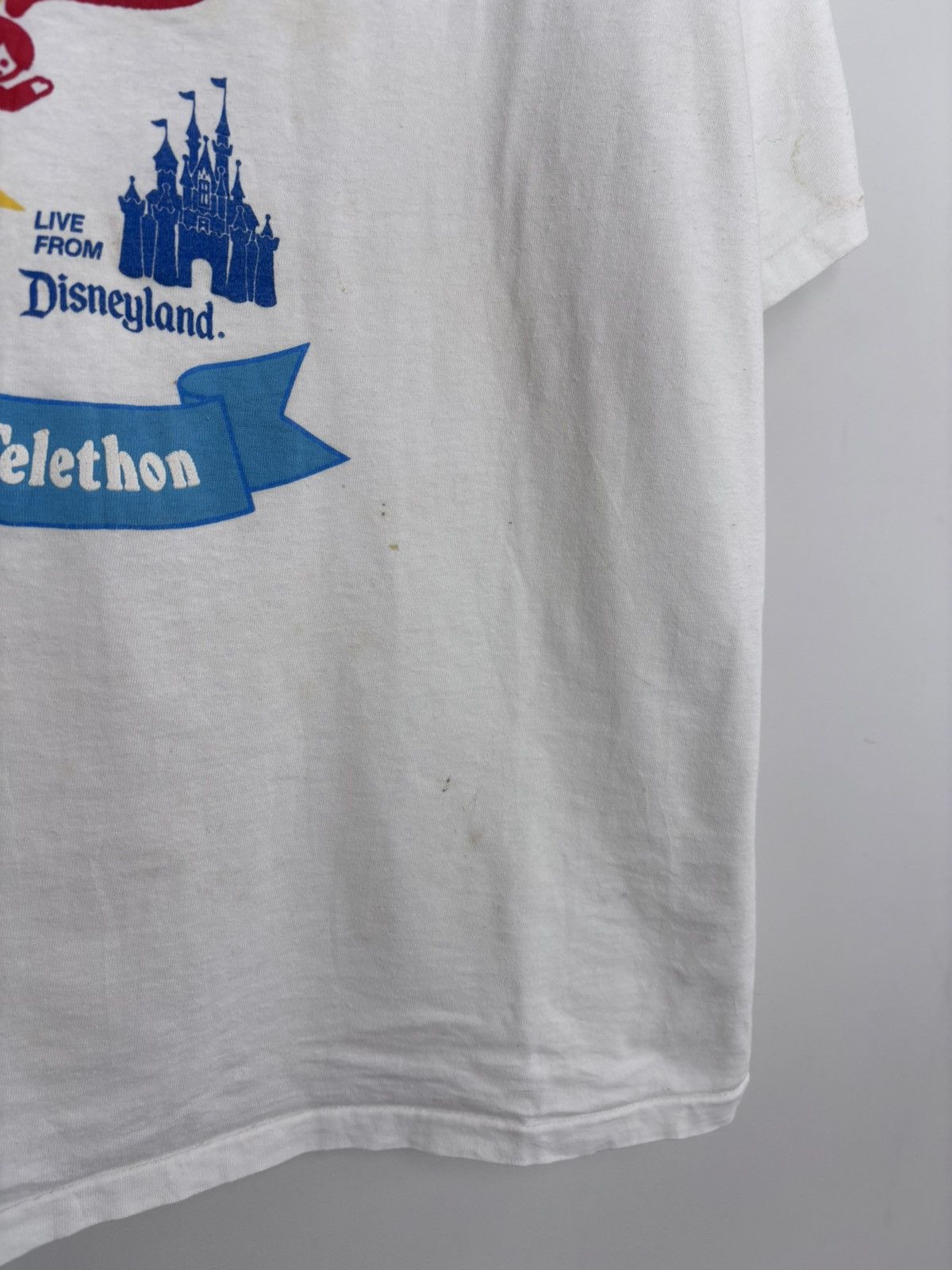 Disney Vintage 1990s Disneyland USA Big Logo White T-Shirt Tee Size US XL / EU 56 / 4 - 4 Thumbnail