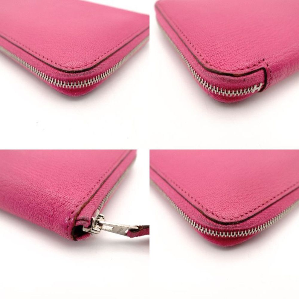Hermes Hermès Azap Long All Leather Sheepskin Pink Long Wallet Size ONE SIZE - 9 Thumbnail