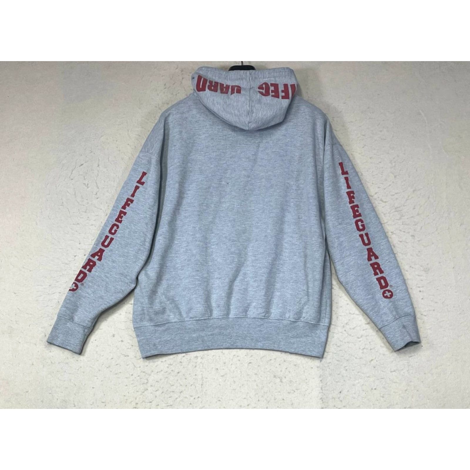 Vintage Lifeguard Hoodie XL Long Sleeve Pullover Gray Unisex Adults XLarge Hooded Sweatshirt Naples Italy Size US XL / EU 56 / 4 - 2 Thumbnail