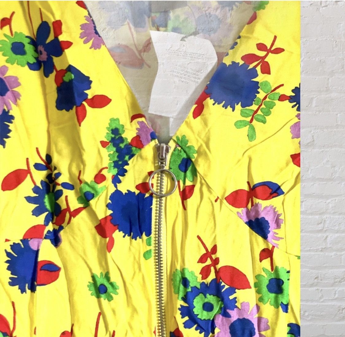 Asos ASOS FLORAL PRINT RUCHED FRONT ZIP UP MINI DRESS Size M / US 6-8 / IT 42-44 - 4 Thumbnail