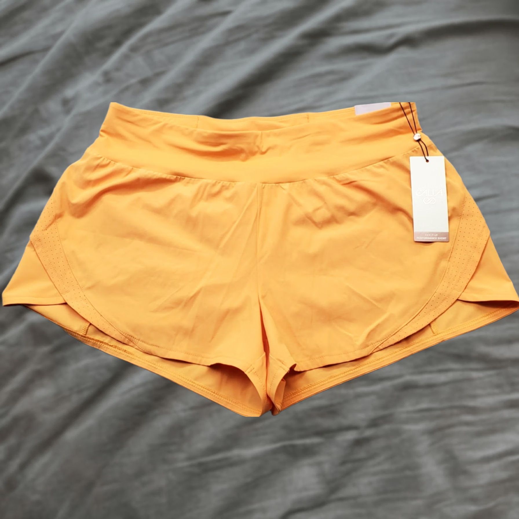 Vintage Calia Golf Tennis Performance Shorts Womens L Orange Lined Stretch Athletic Size 36" / US 14 / IT 50 - 1 Thumbnail