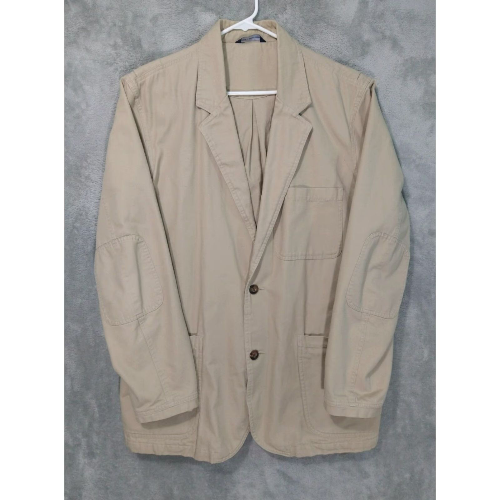 Duluth Trading Company Duluth Trading Co. Blazer Mens LT Large Tall Beige Safari Jacket Presentation Twill Size 42R - 2 Thumbnail