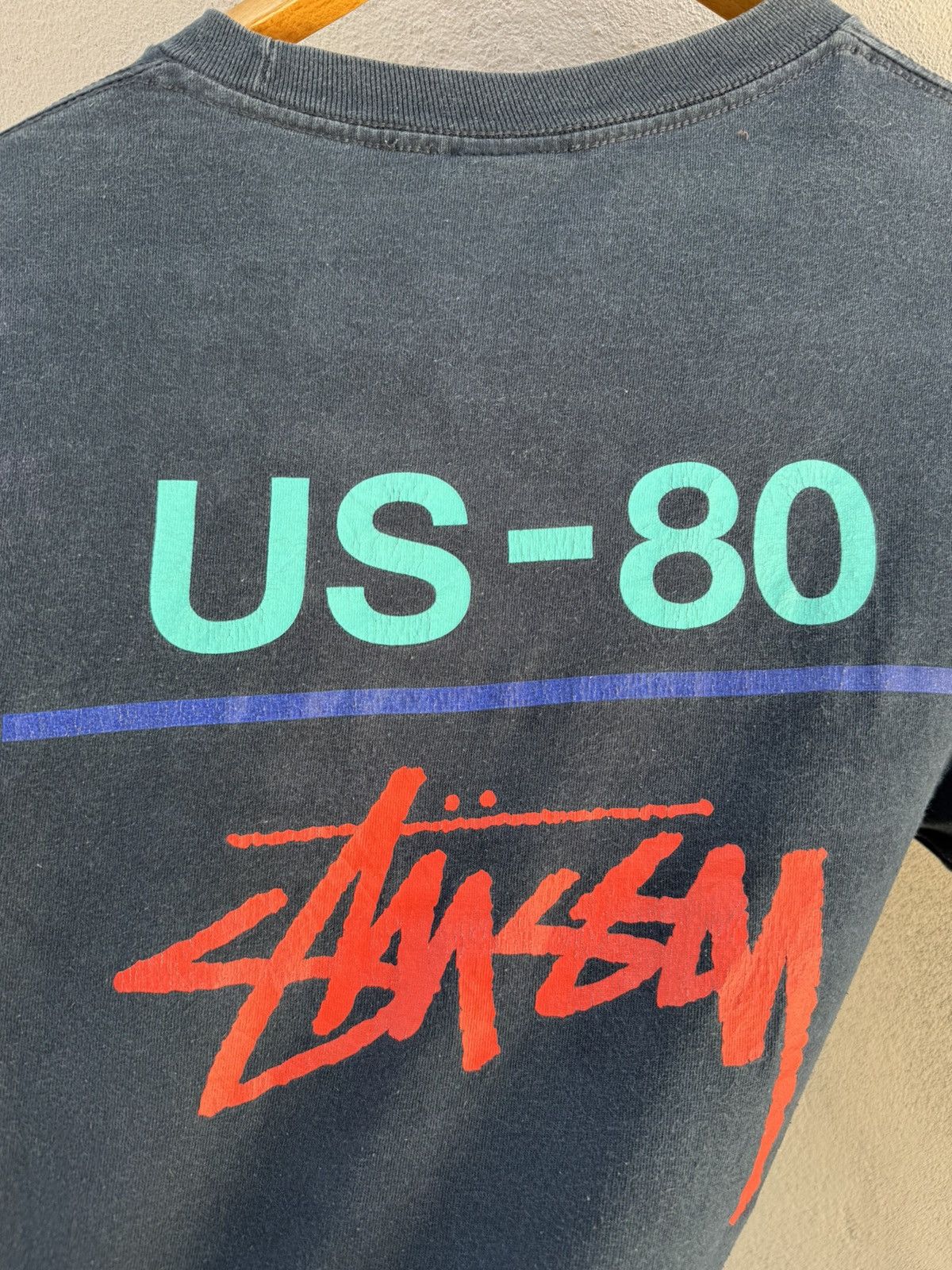 Stussy Vintage Stussy Us 80 Worldwide Streetwear Skate Faded Tee Size US L / EU 52-54 / 3 - 8 Thumbnail