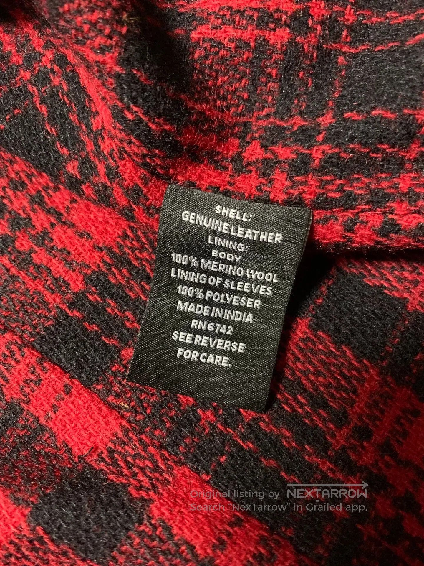 Polo Ralph Lauren brown leather POLO jacket with plaid lining. Size US L / EU 52-54 / 3 - 5 Thumbnail