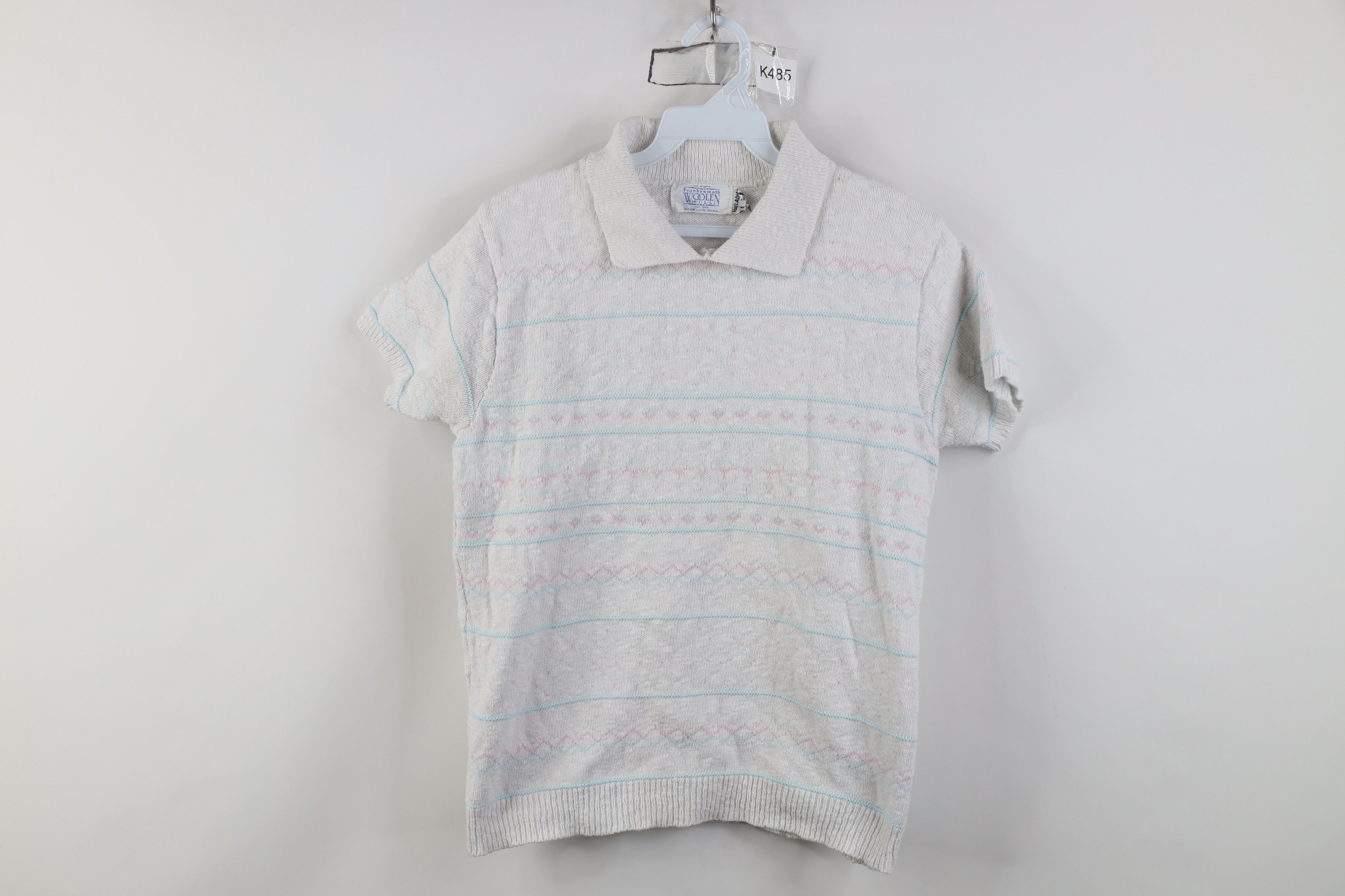 Vintage Vintage 90s Streetwear Fair Isle Knit Collared Sweater USA Size M / US 6-8 / IT 42-44 - 1 Thumbnail