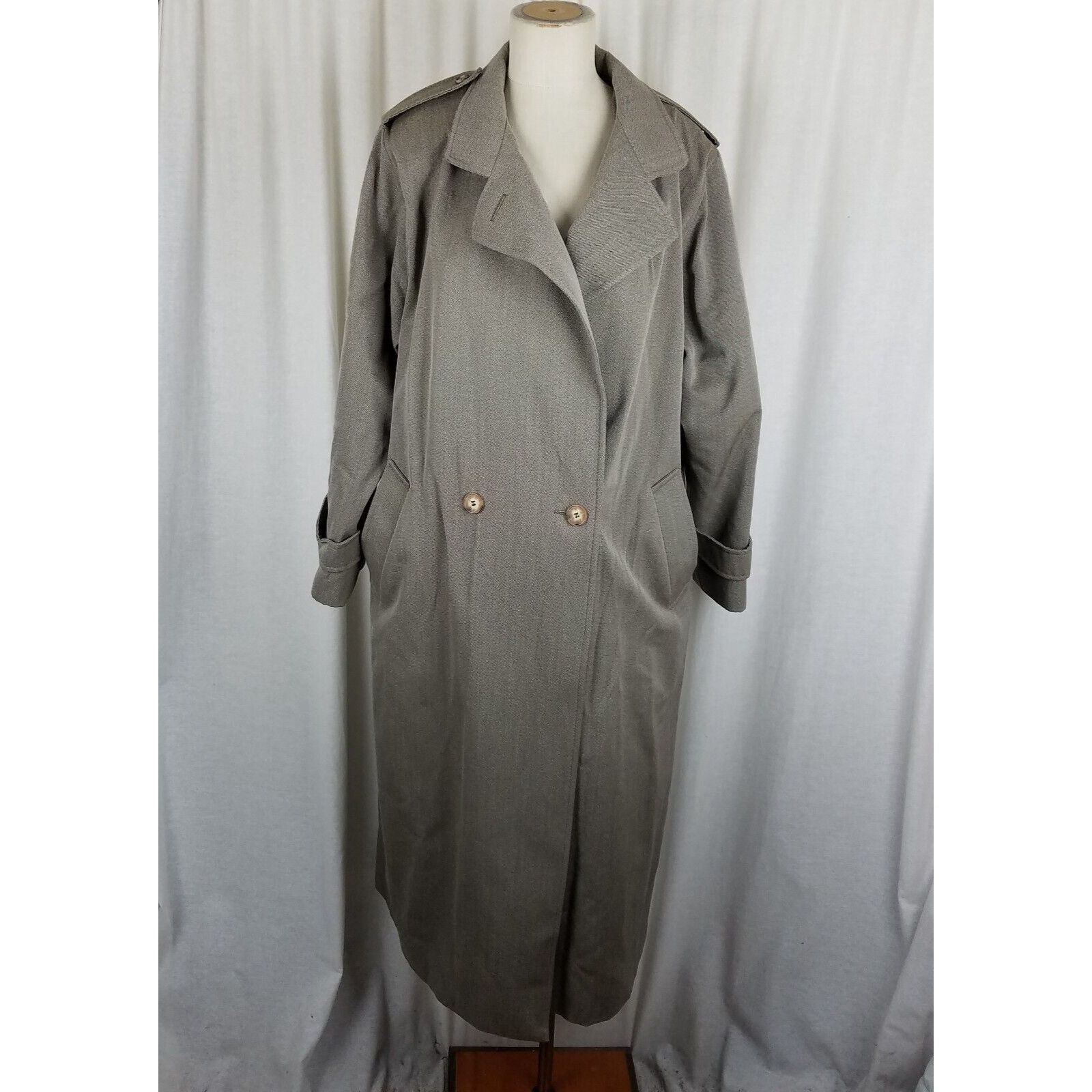 Vintage Vtg Larry Levine Dble Breasted Maxi 80s Trench Coat Womens L Size L / US 10 / IT 46 - 1 Thumbnail