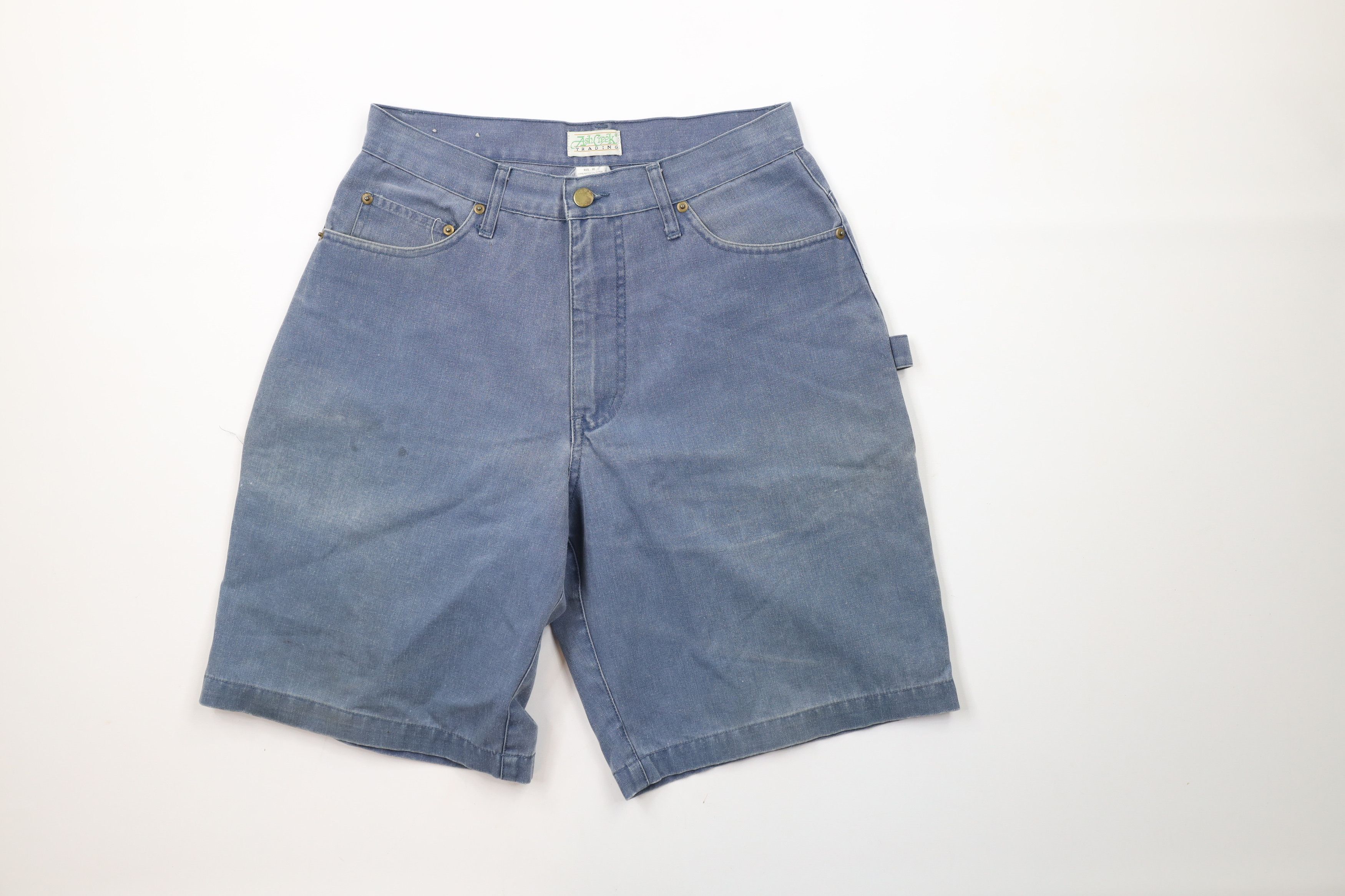 Vintage Vintage 90s Streetwear Baggy Stonewash Pigment Dye Shorts Size US 30 / EU 46 - 1 Thumbnail