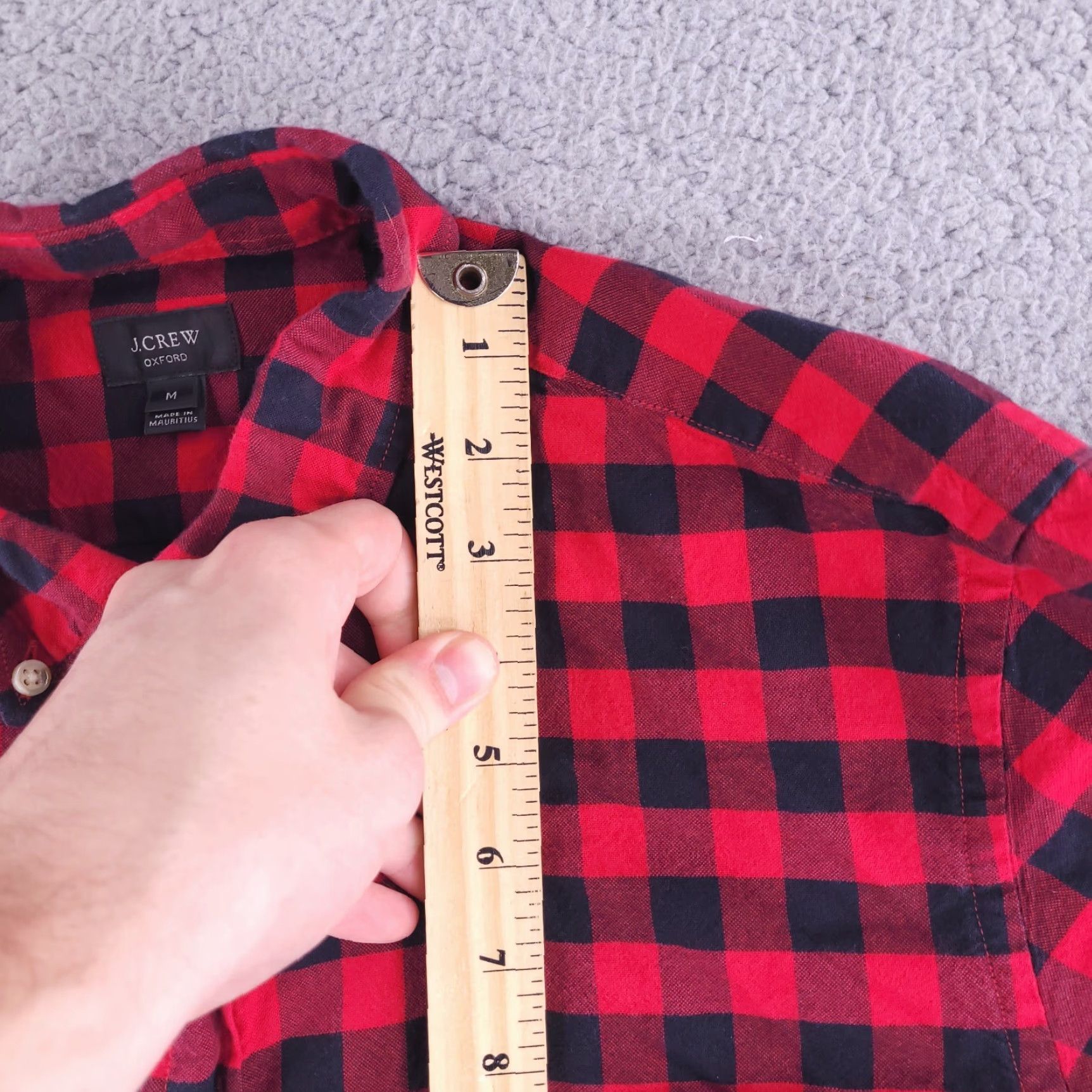 J.Crew J.CREW Shirt Mens Medium Red Check Oxford Flannel Long Sleeve Button-Up Size US M / EU 48-50 / 2 - 6 Thumbnail
