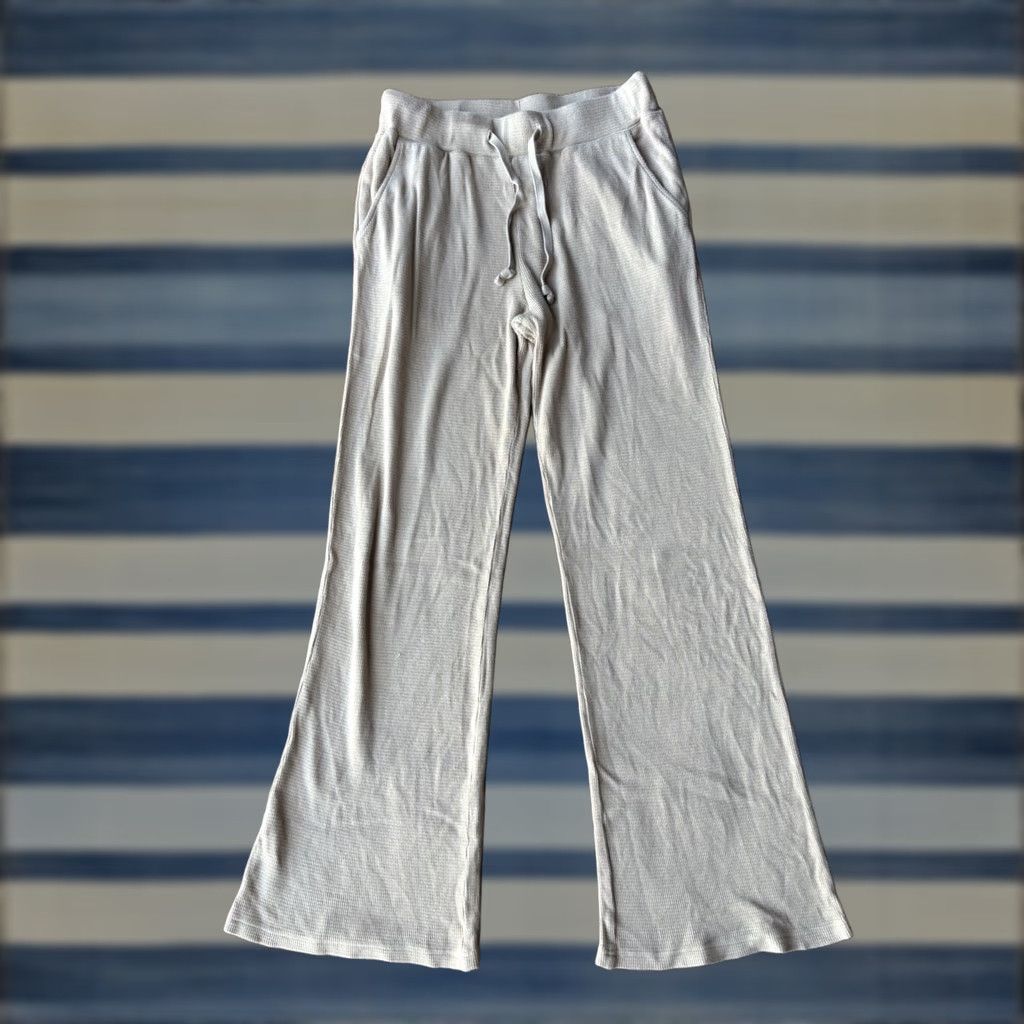 MONROW Monrow Knit Drawstring Lounge Flare Pants Women’s Small Tan Brown Size 28" / US 6 / IT 42 - 1 Thumbnail