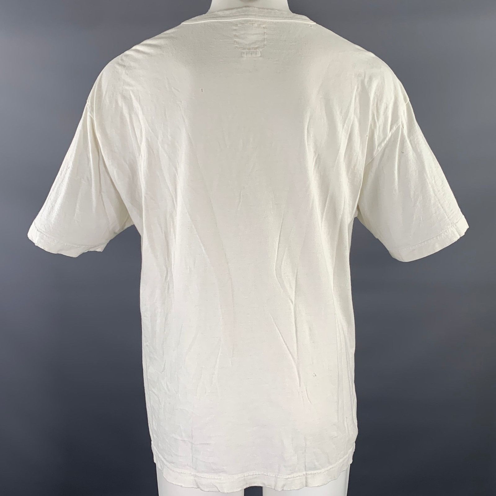 Visvim VISVIM Size L White Distressed Cotton Crew-Neck T-shirt Size US XL / EU 56 / 4 - 4 Thumbnail
