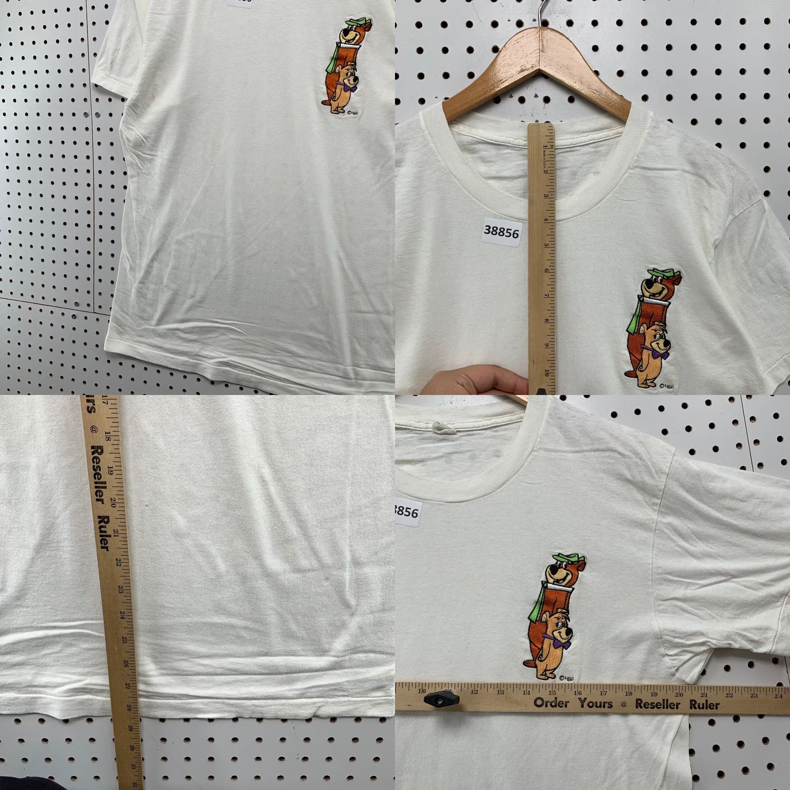 Vintage VINTAGE 80s Yogi Bear Shirt Mens Large White Single Stitch Short Sleeve Size US L / EU 52-54 / 3 - 9 Thumbnail