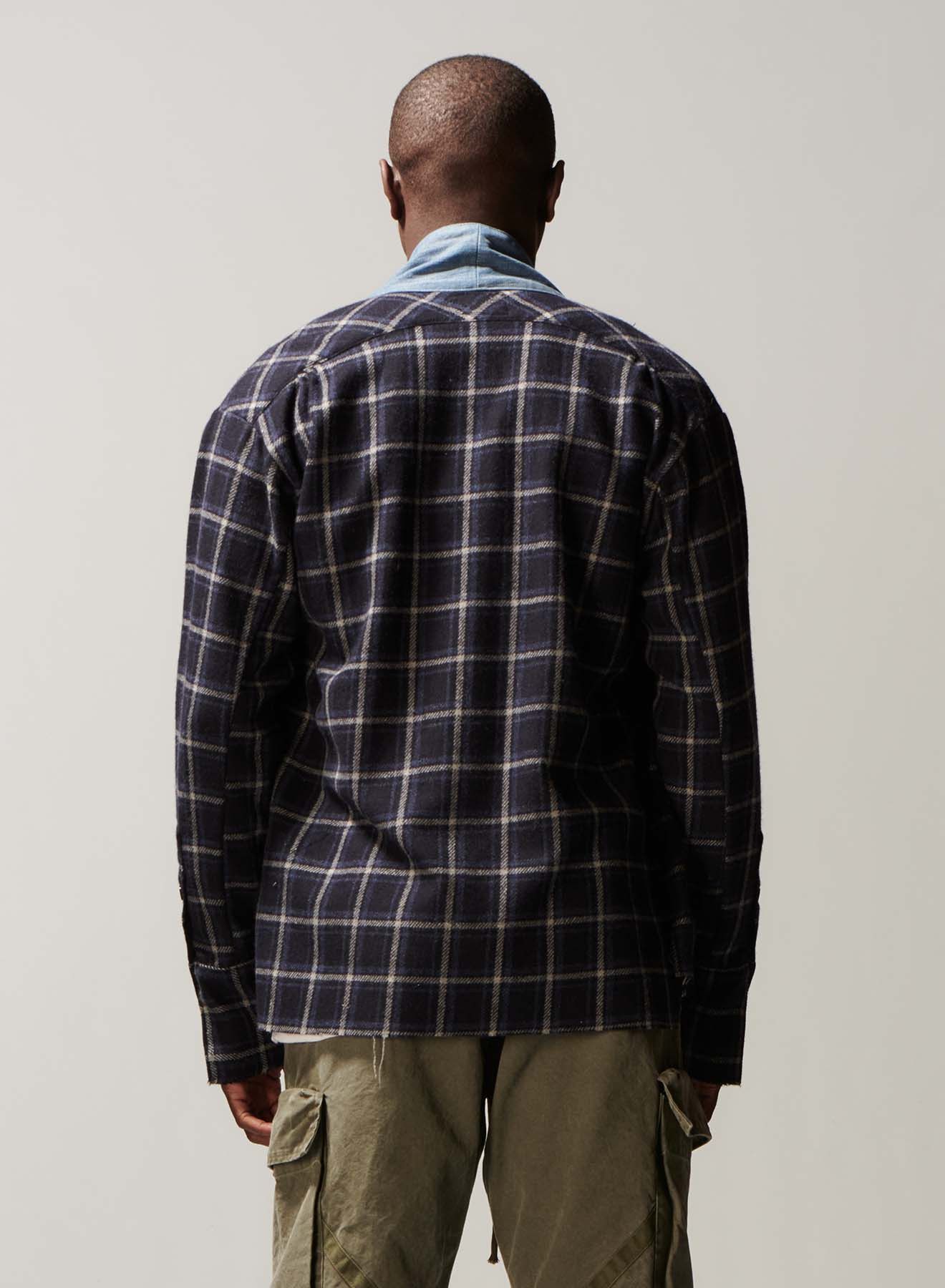 Greg Lauren Greg Lauren Navy Check GL 1 Kimono Size US L / EU 52-54 / 3 - 3 Thumbnail