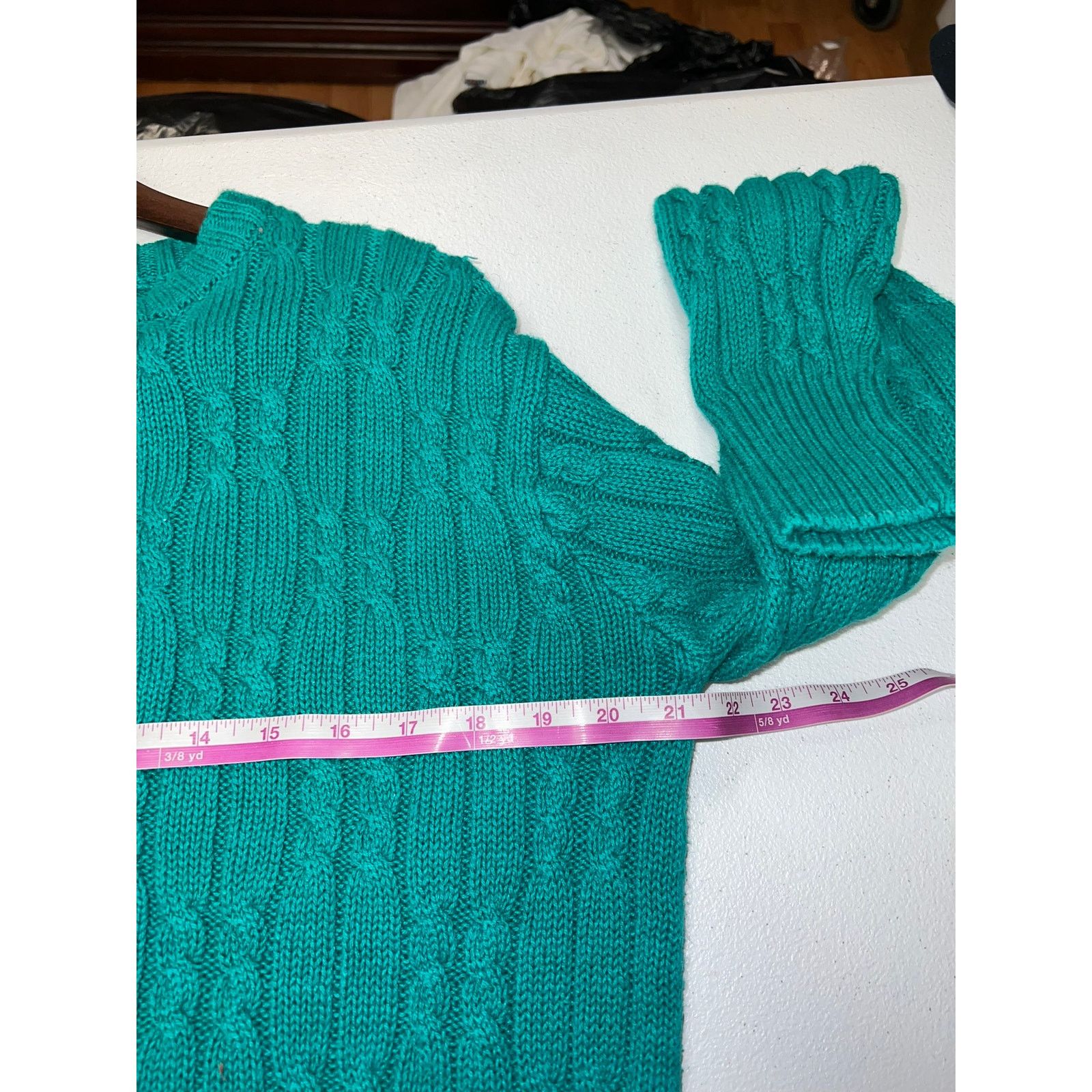 Ralph Lauren Womens Chaps Ralph Lauren Teal Sweater Heavy Green Medium M Size M / US 6-8 / IT 42-44 - 9 Thumbnail