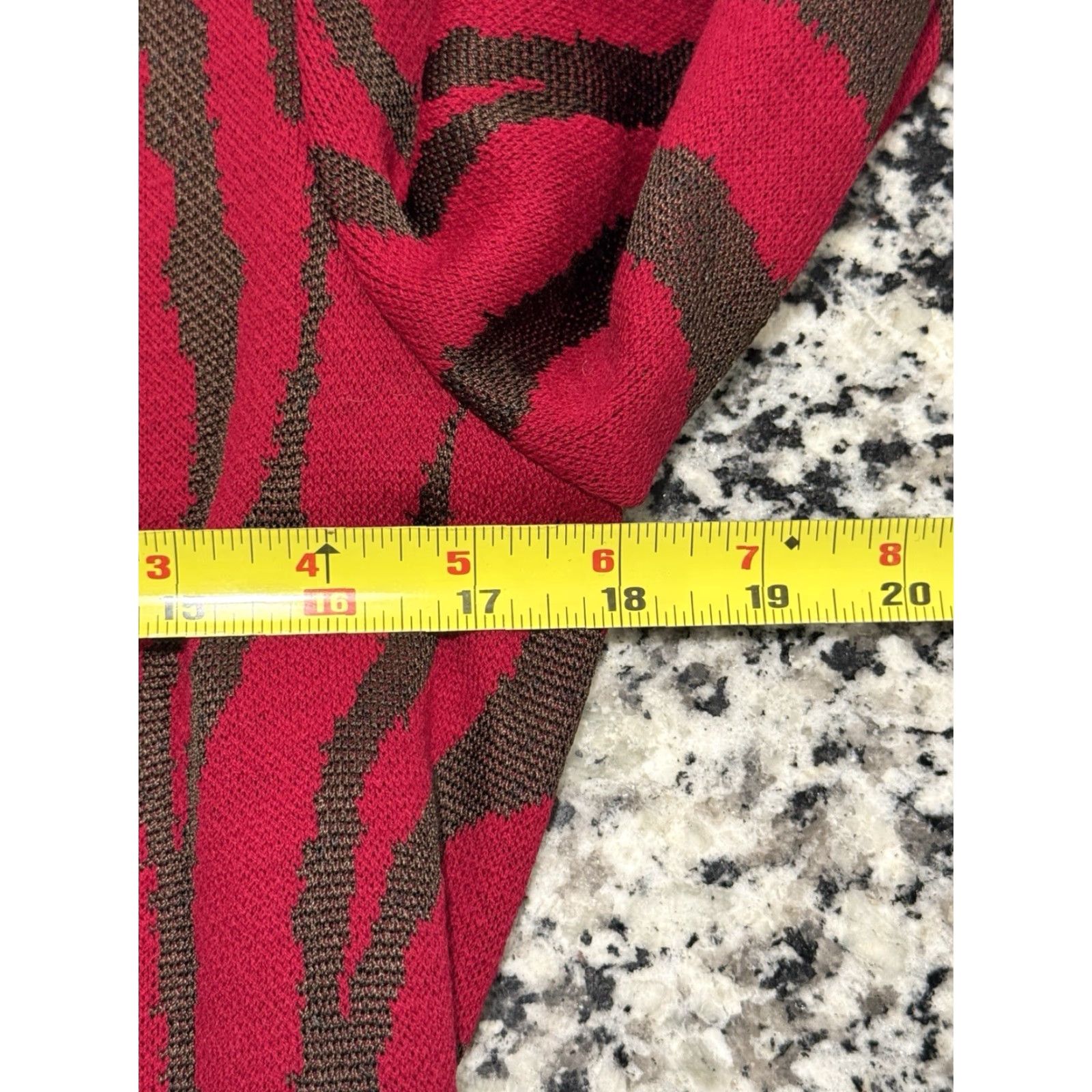 St. John VINTAGE ST. JOHN Santana Knit Zebra Animal Patterned Belted Sweater Jacket Women Size 10 Red Belted Wool Blend Knit Jacket Women Sz 10 Zebra Theme Size L / US 10 / IT 46 - 3 Thumbnail