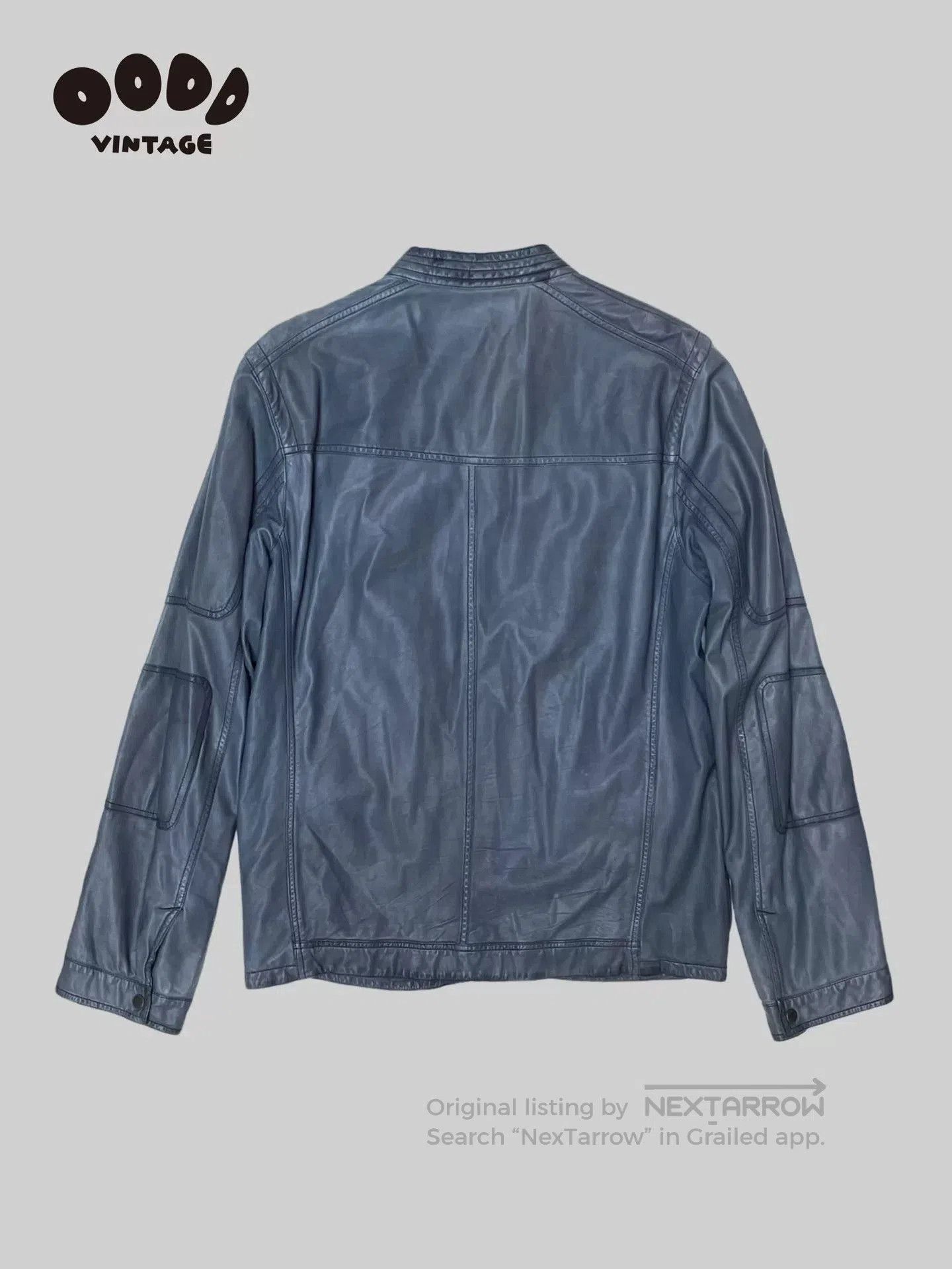 Neil Barrett Neil Barrett Blue Distressed Leather Jacket. Size US M / EU 48-50 / 2 - 2 Thumbnail