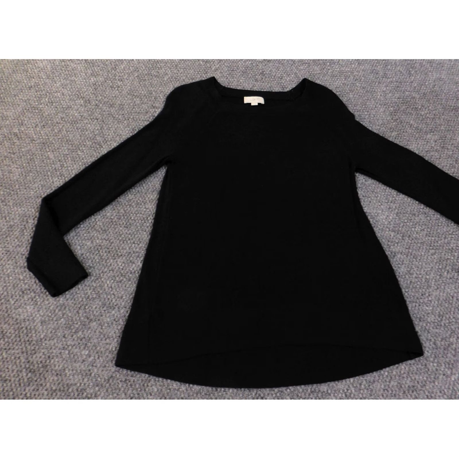 Loft LOFT Sweater Pullover Women Medium Black Knit Cotton Rayon Crew Neck Long Sleeve Knit Pattern Regular Size M Size M / US 6-8 / IT 42-44 - 6 Thumbnail