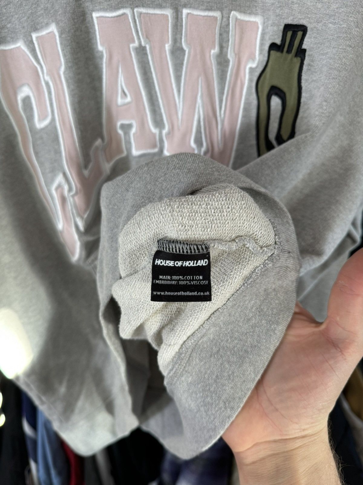 House Of Holland × Japanese Brand House of Holland Clawmoney Baggy Hoodie Embroidered Logo Size US L / EU 52-54 / 3 - 6 Thumbnail