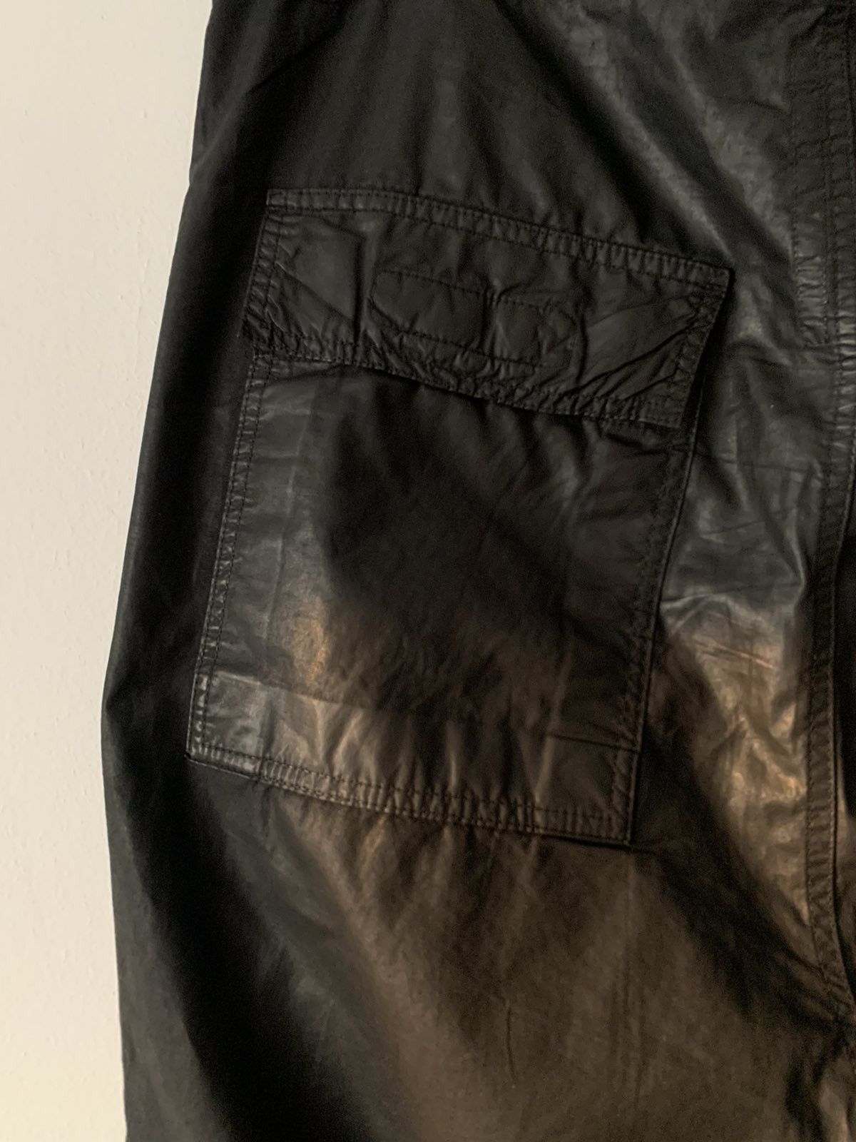Rick Owens 🔥🔥 Rick Owens Black Wax Cargo Pants Size US 32 / EU 48 - 4 Thumbnail