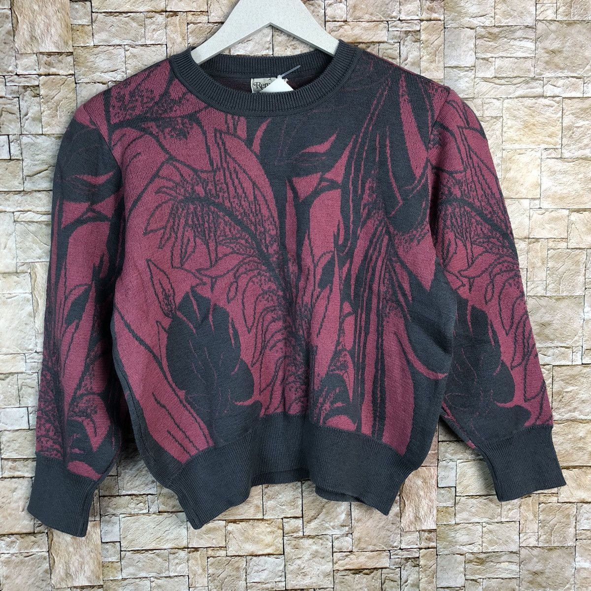 Homespun Knitwear Remminal Pink vintage art sweatshirt Knitwear #A309 Size XS / US 0-2 / IT 36-38 - 3 Thumbnail
