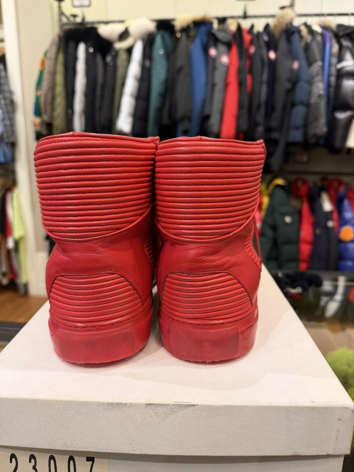 Balenciaga Balenciaga Cotes Pleated Leather High - Red Size US 11 / EU 44 - 6 Thumbnail