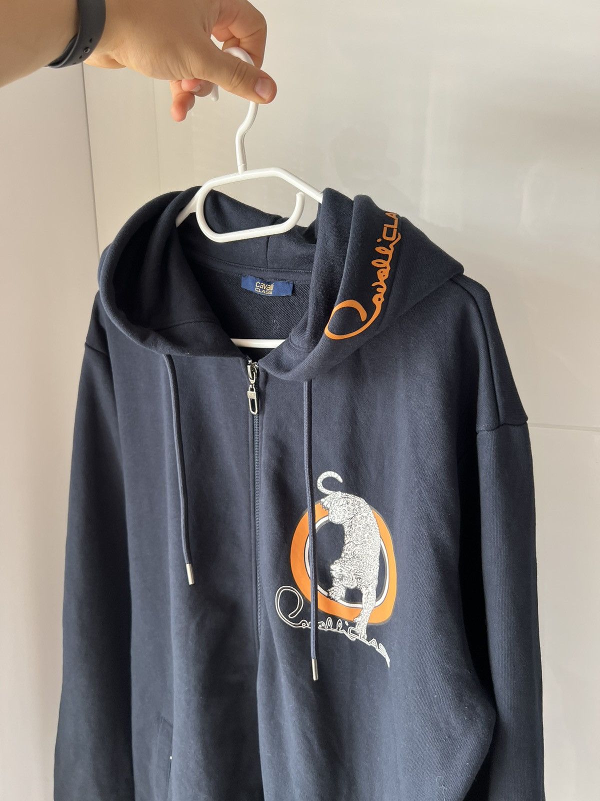 Cavalli Class Roberto Cavalli Class Tiger Logo Luxury Zip Hoodie Size US XL / EU 56 / 4 - 4 Thumbnail