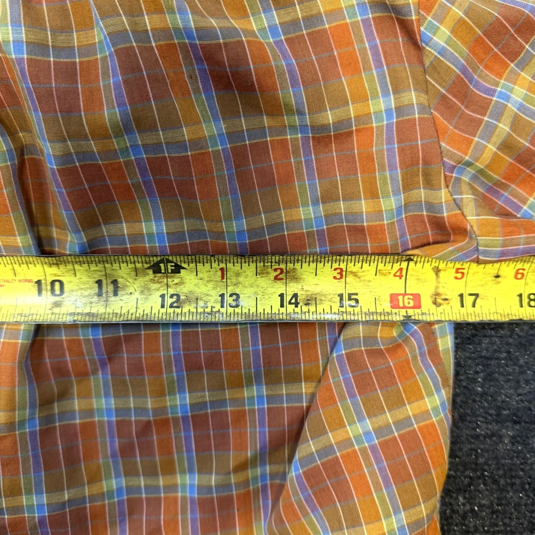 Vintage Vintage Amy Barr Button-Up Shirt Womens 10 Orange Plaid Long Sleeve Lightweight T1823 Size L / US 10 / IT 46 - 4 Thumbnail