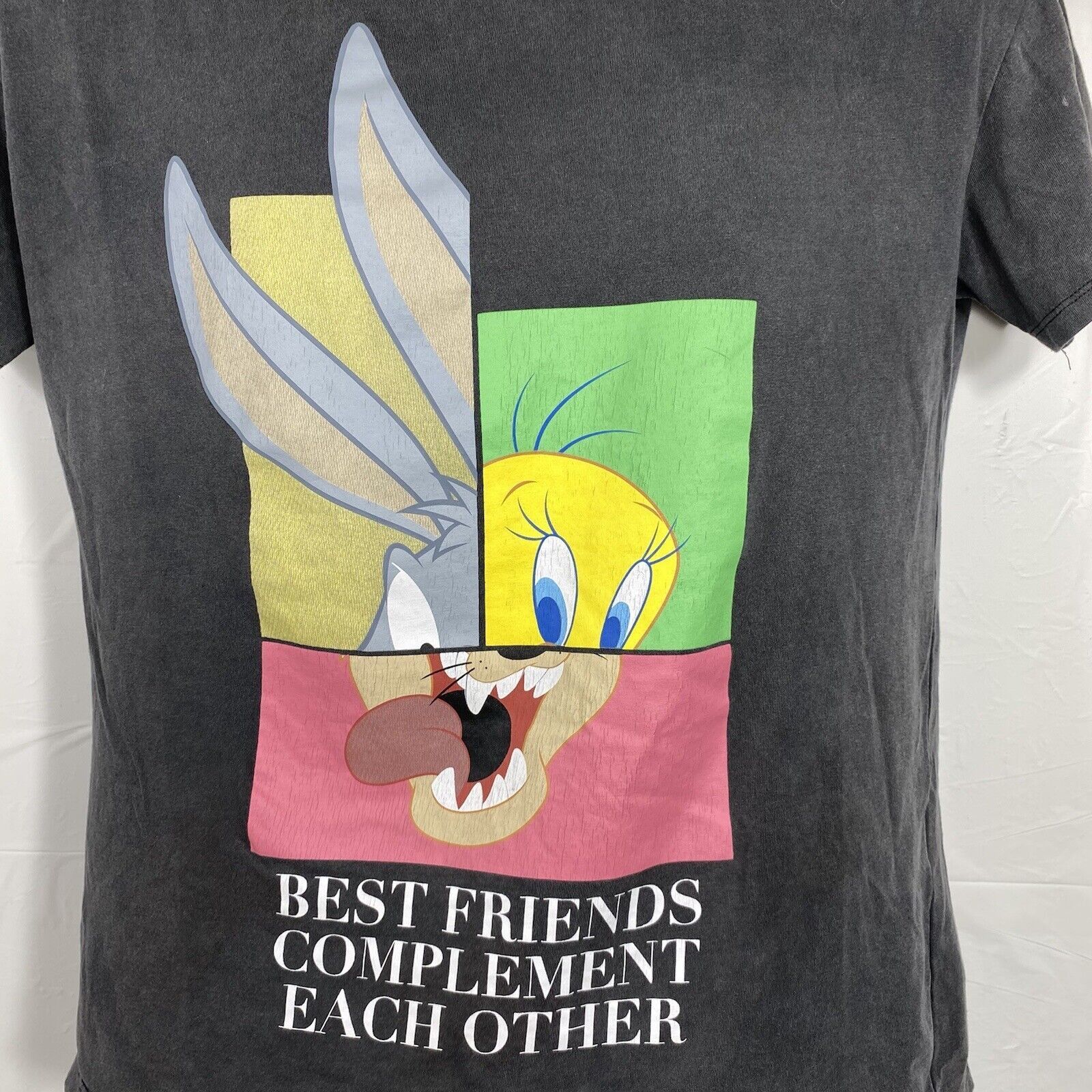 Zara Zara x Looney Tunes Small Best Friends Black Graphic T Shirt Size S / US 4 / IT 40 - 4 Thumbnail