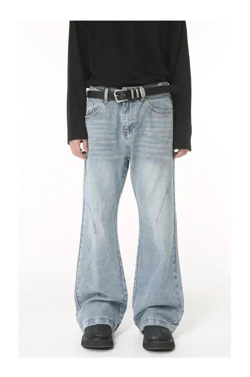 Other Simple washed light blue flared denim trousers Size US 32 / EU 48 - 7 Thumbnail