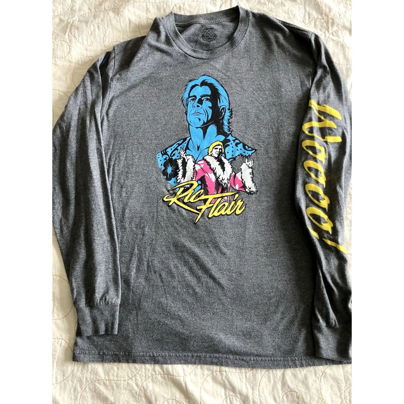 Ripple Junction VINTAGE WWF WWE Ric FLAIR Gray Long Sleeve Graphic T-shirt M Ripple Junction Men Medium Gray Wrestling Graphic Tee Wooooo Size US M / EU 48-50 / 2 - 4 Thumbnail