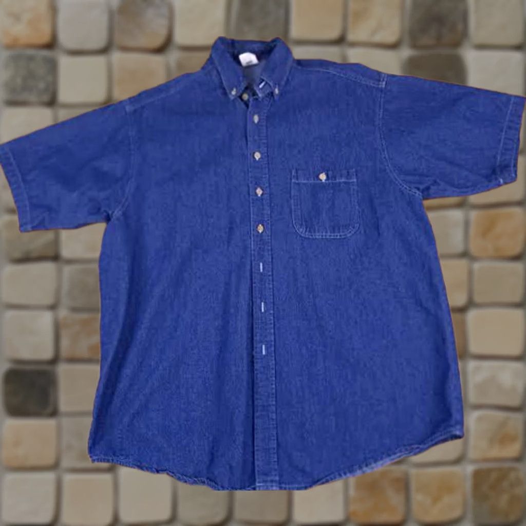 Vintage Union Line USA Made Short Sleeve Blue Jeans Shirt XL EUC Size US XL / EU 56 / 4 - 1 Thumbnail
