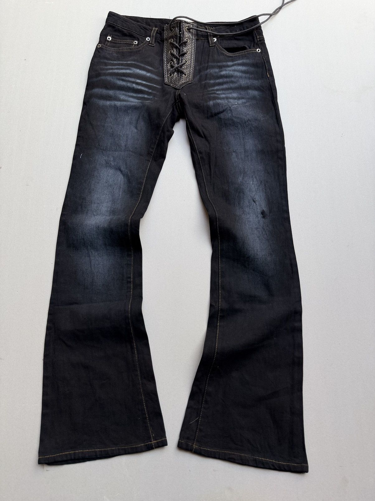 Japanese Brand VERTGARMENTS lace up Flare jeans Size US 26 / EU 42 - 1 Thumbnail