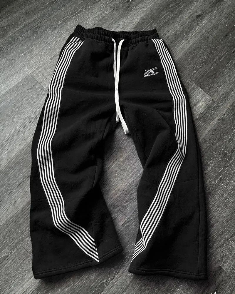 Knitted Stripe Baggy Pants