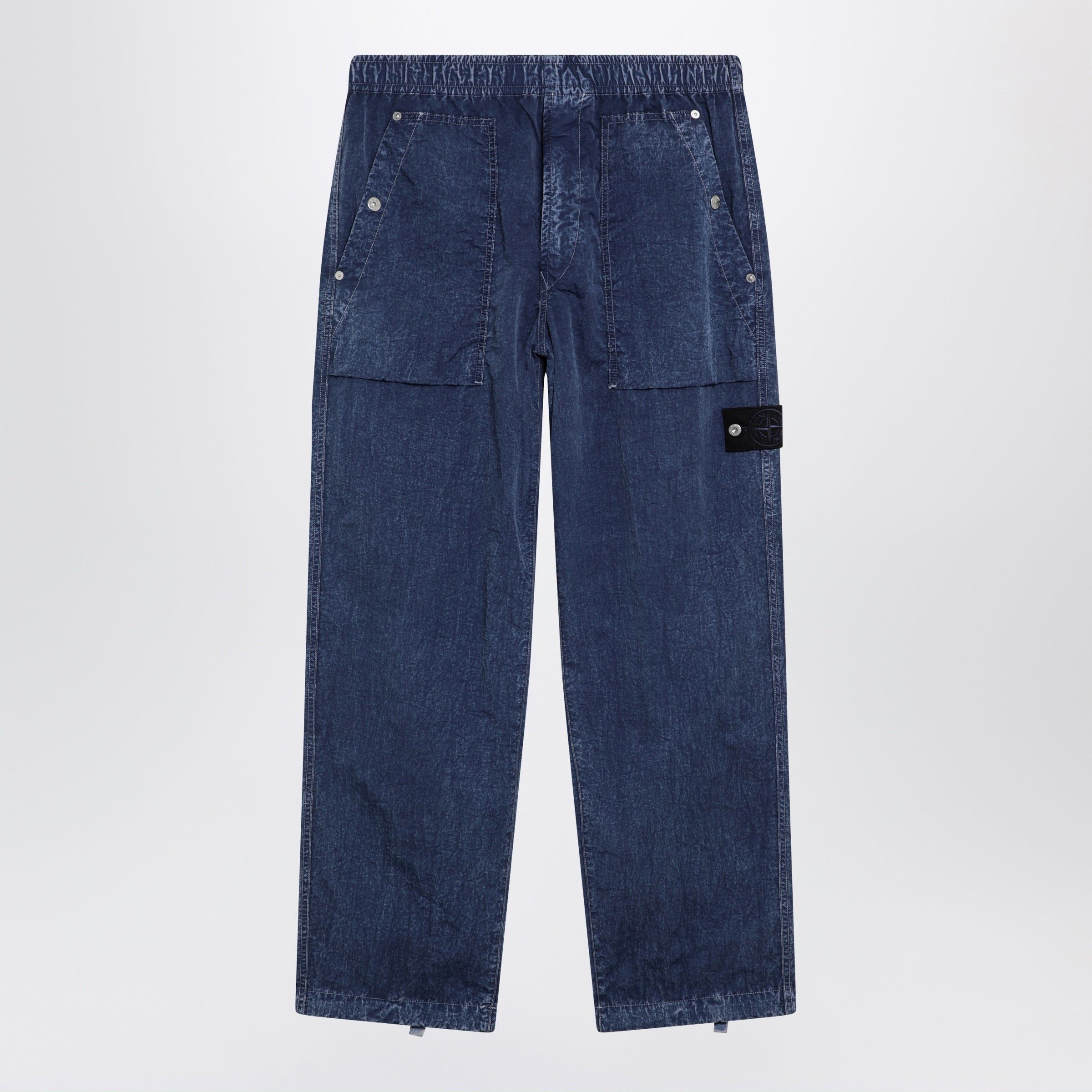 Stone Island Stone Island Loose-Fit Fatigue Pants In Compact Nylon In Blue Size US 34 / EU 50 - 1 Thumbnail