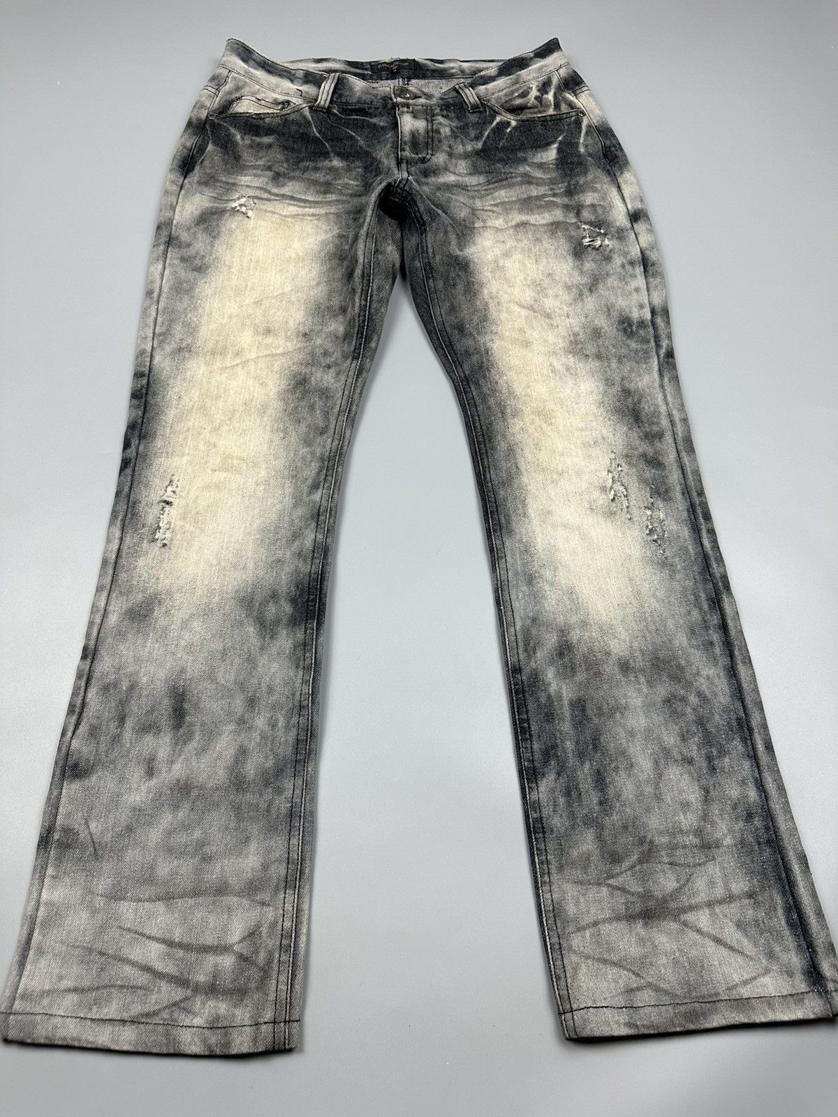 In The Attic × Seditionaries 🔥Rare🔥In The Attic Homme Distressed Smoke Denim Size US 33 - 3 Thumbnail
