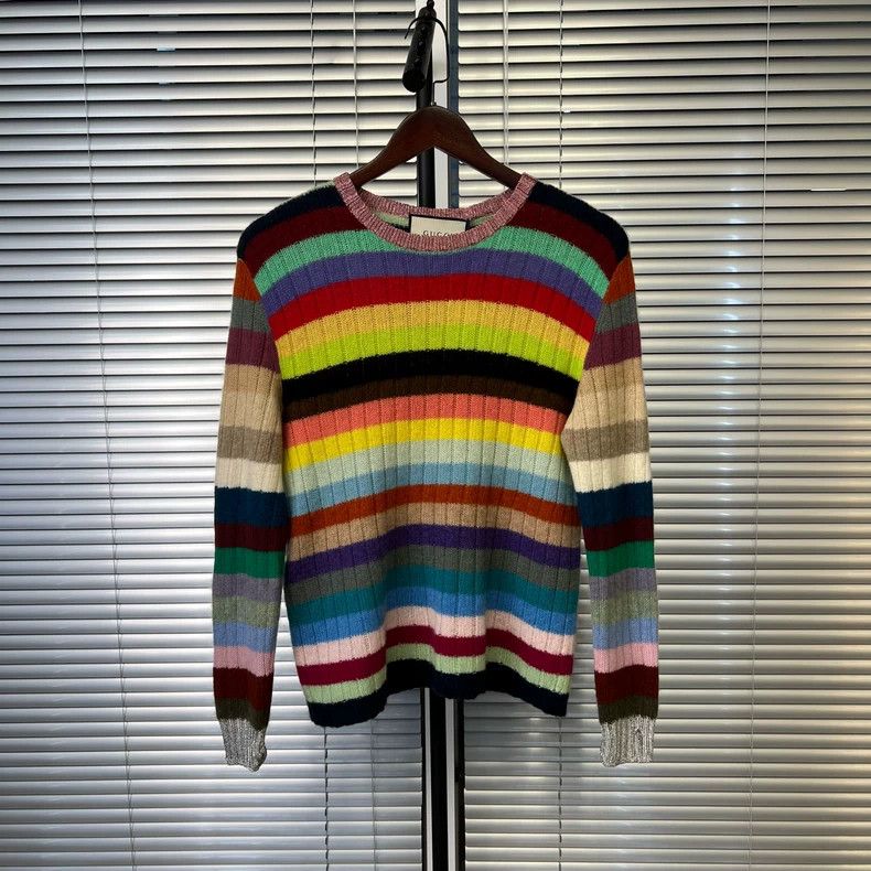 Gucci Gucci Catwalk Rainbow Cashmere Long-sleeved Sweater 2501-Ne Size US M / EU 48-50 / 2 - 1 Thumbnail