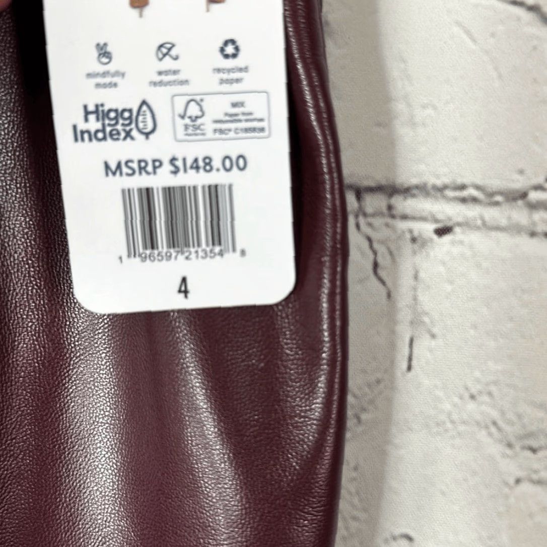 Joie Joie Womens Pants size 4 Burgundy Vegan Leather NEW Size 27" / US 4 / IT 40 - 4 Thumbnail