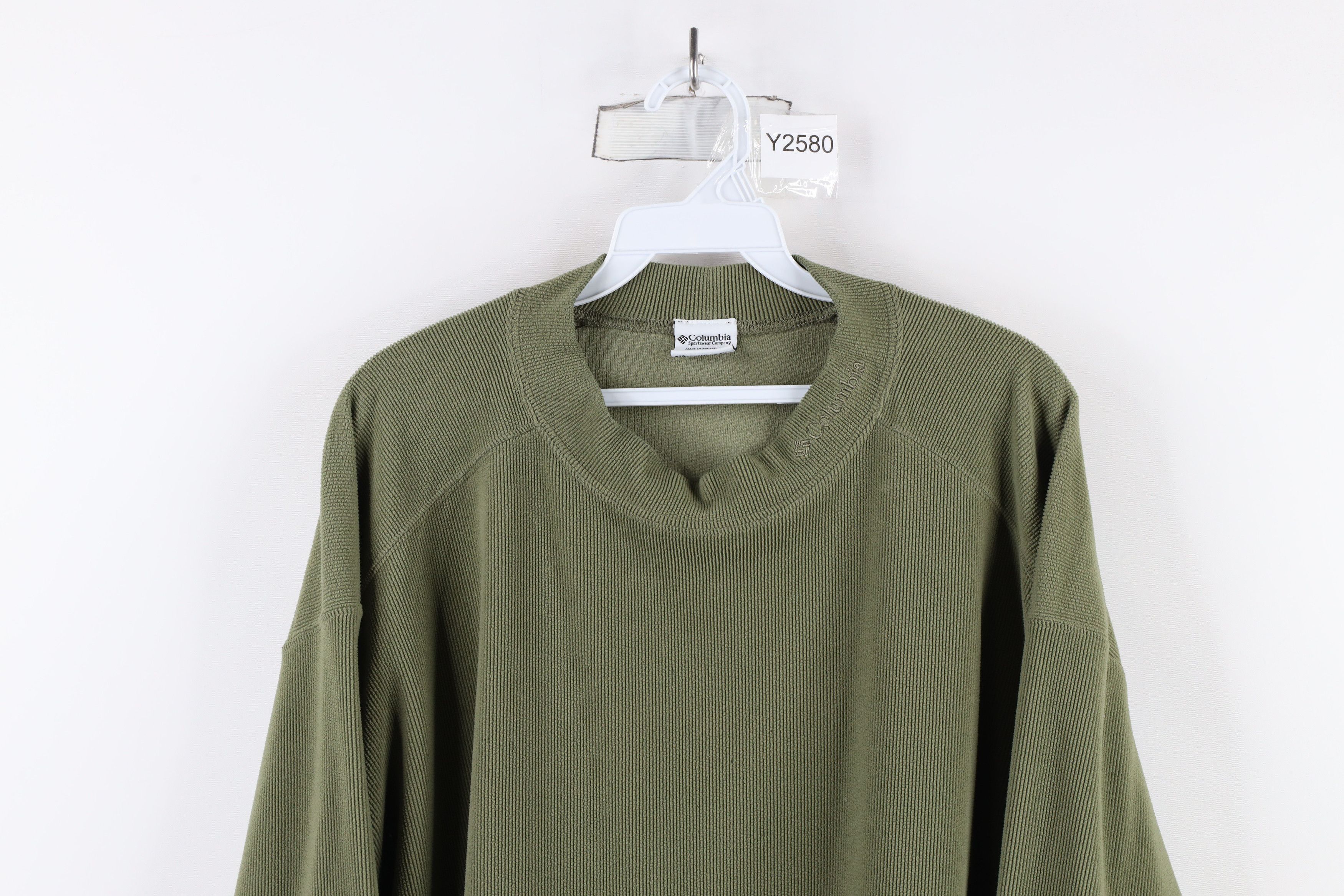 Columbia Vintage 90s Columbia Ribbed Fleece Mock Neck Sweater Green Size US XXL / EU 58 / 5 - 2 Thumbnail