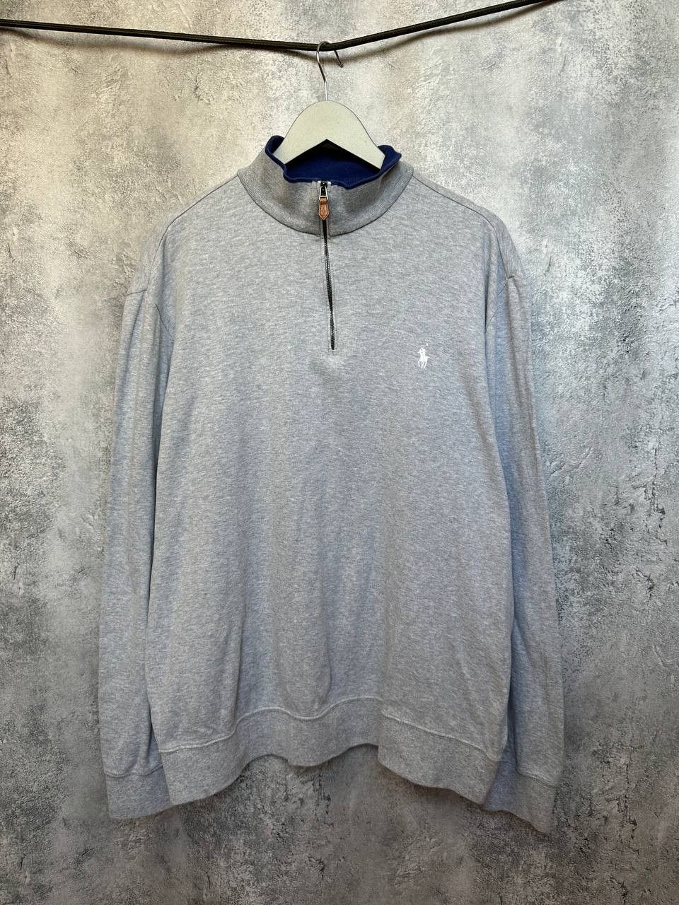 Polo Golf Ralph Lauren 1/4 Zip Sweater Gray Peru Long Sleeve