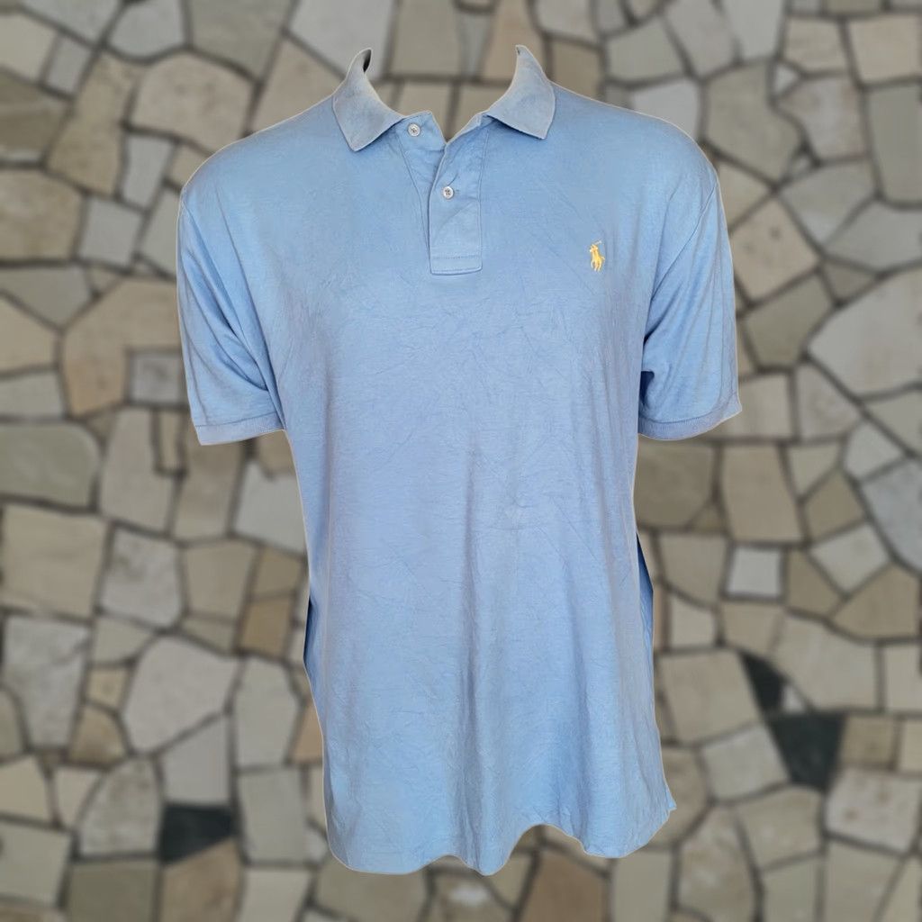 Polo Ralph Lauren Ralph Lauren Polo Shirt Light Blue with White Stripes Short Sleeve XL - Brand Polo Ralph Lauren Size US L / EU 52-54 / 3 - 1 Thumbnail