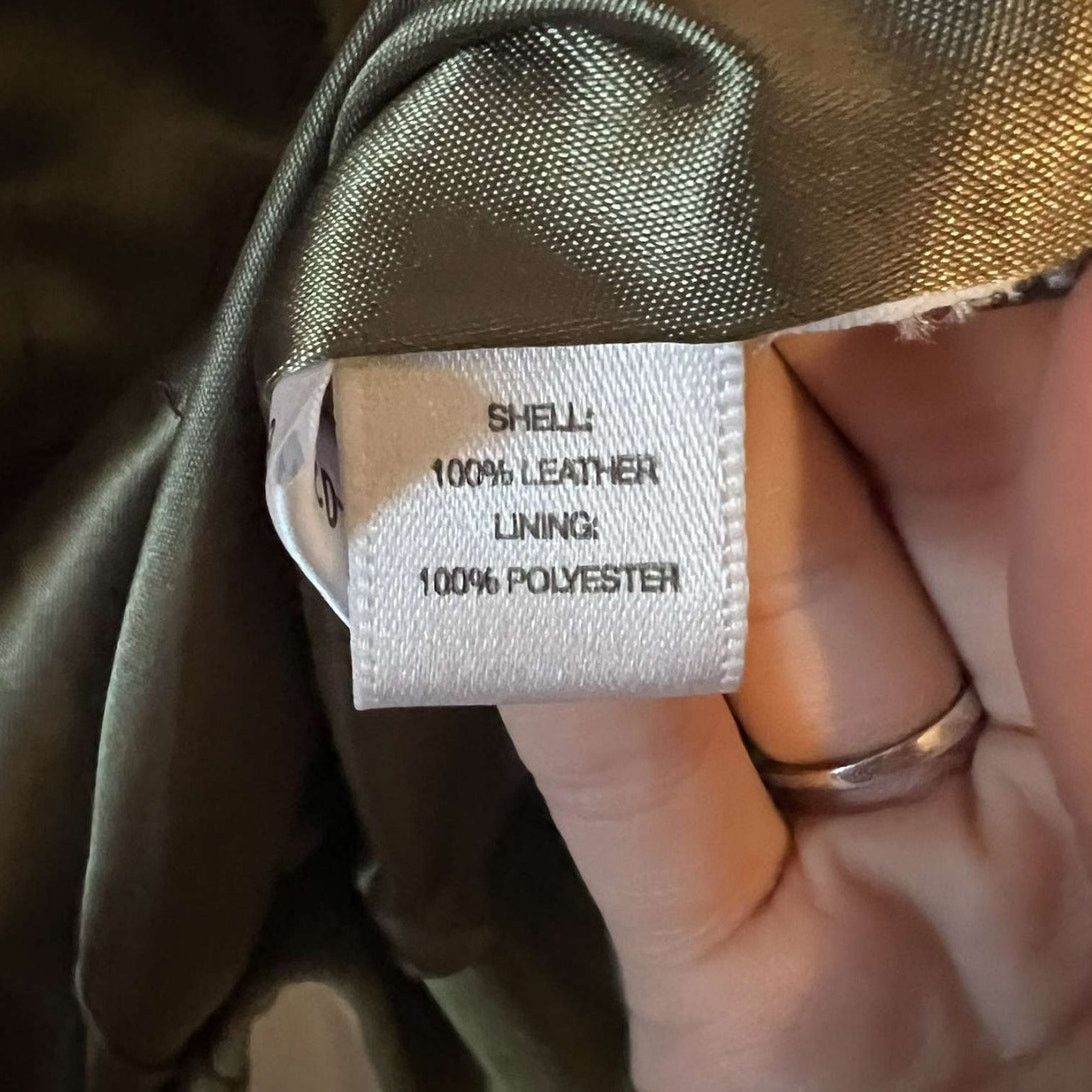 Ann Taylor Ann Taylor Women's Olive Green Suede Leather Blazer - Size L Size L / US 10 / IT 46 - 8 Thumbnail