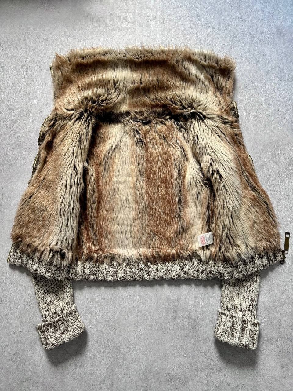 Japanese Brand Vintage Y2K Faux Fur Opium Mohair Knit Jacket Size M / US 6-8 / IT 42-44 - 10 Thumbnail