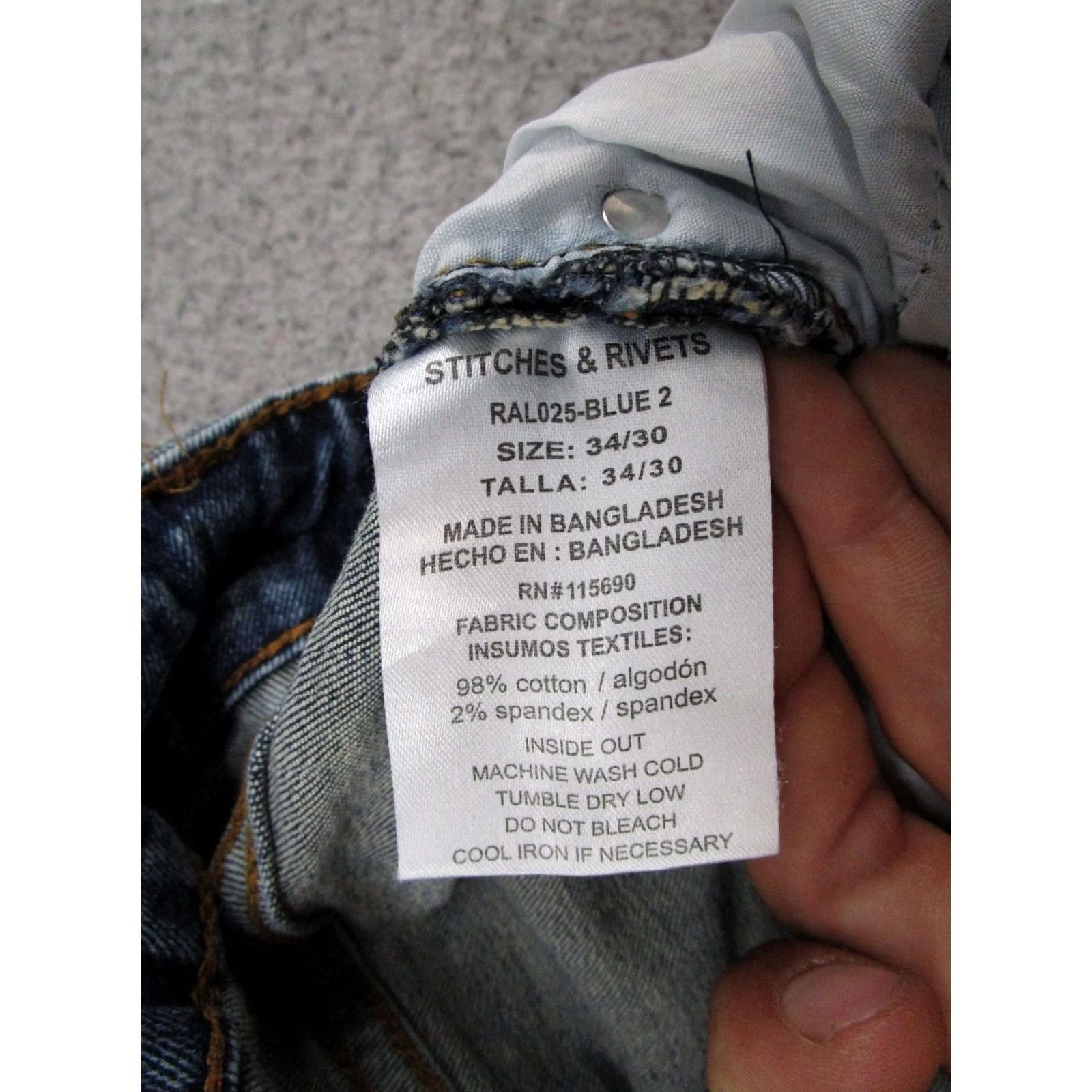 Vintage Stitches Jeans Blue Stretch Denim Straight Leg Mens Size 34x30 Size US 34 / EU 50 - 5 Thumbnail