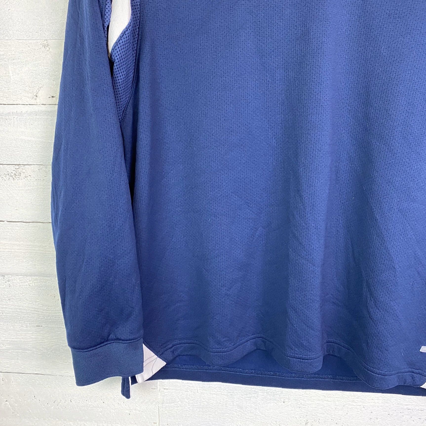 Nike VINTAGE Nike Team Mens Pullover Long Sleeve 1/4 Button Dri-Fit Blue White Union L Adult Mens Size US L / EU 52-54 / 3 - 3 Thumbnail