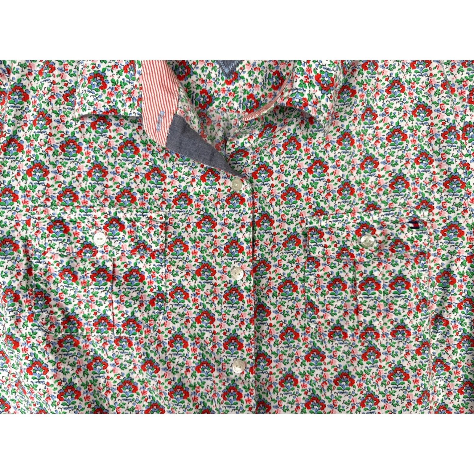 Tommy Hilfiger Tommy Hilfiger Shirt Adult XL White Floral 100% Cotton Long Sleeve Button-Up Womens Regular Size XL / US 12-14 / IT 48-50 - 6 Thumbnail